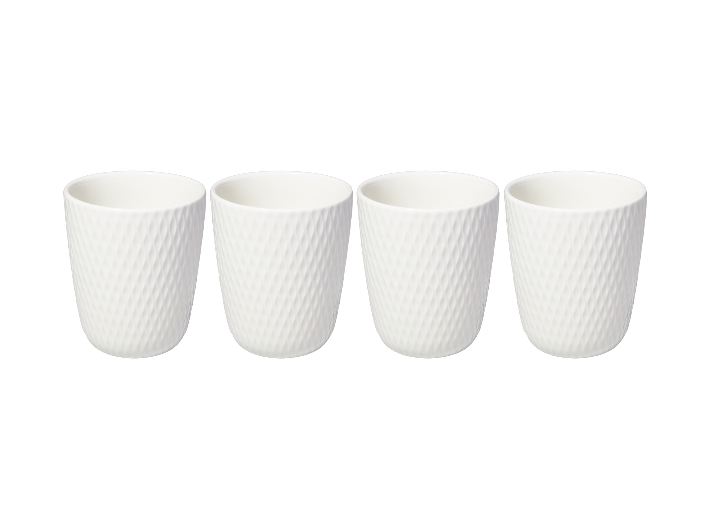 Maxwell & Williams White Basics Diamonds Latte Cup 250ml Set of 4 Gift Boxed