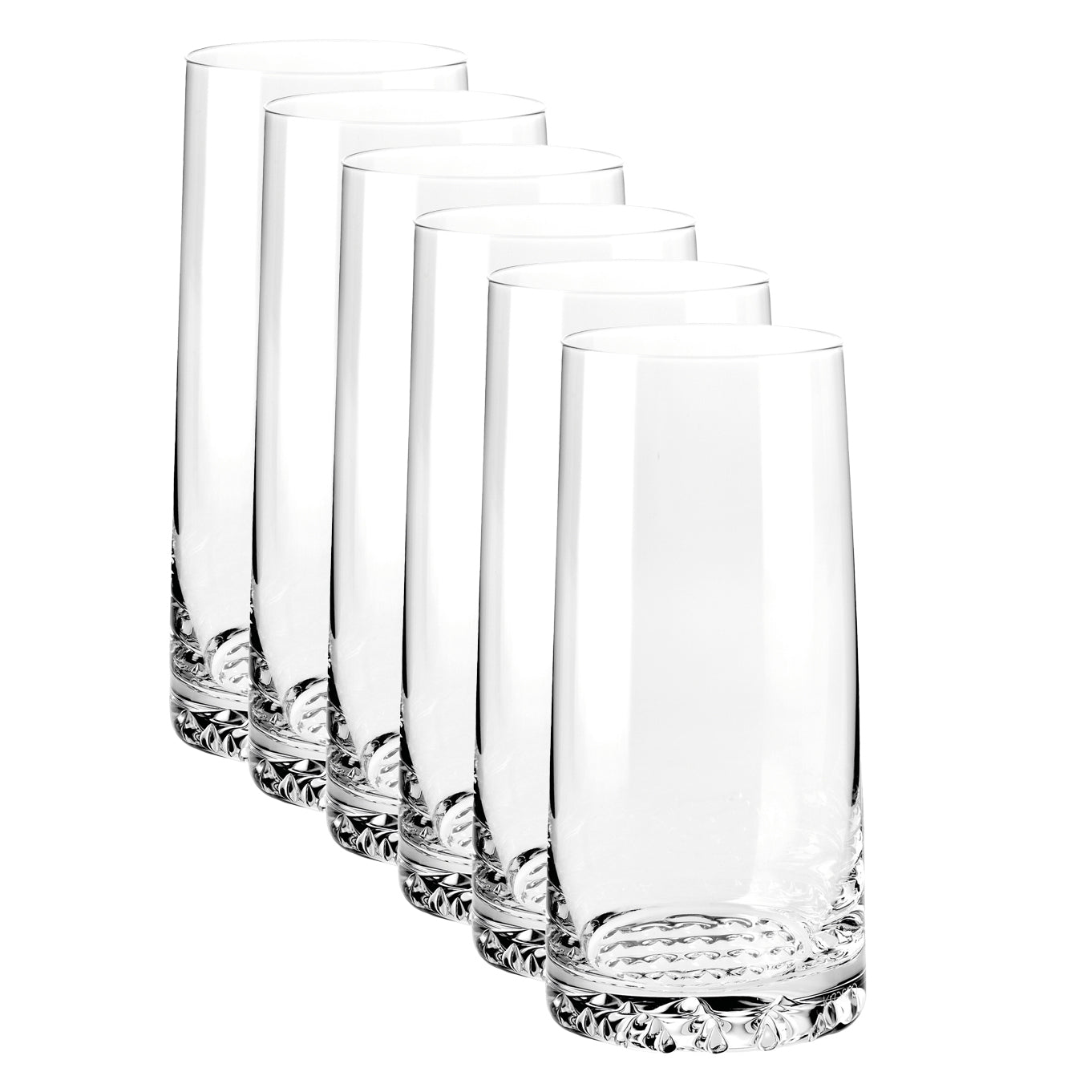 Krosno Fjord Highball Glasses - Set of 6 Gift Boxed - 480ml (Made in Poland)