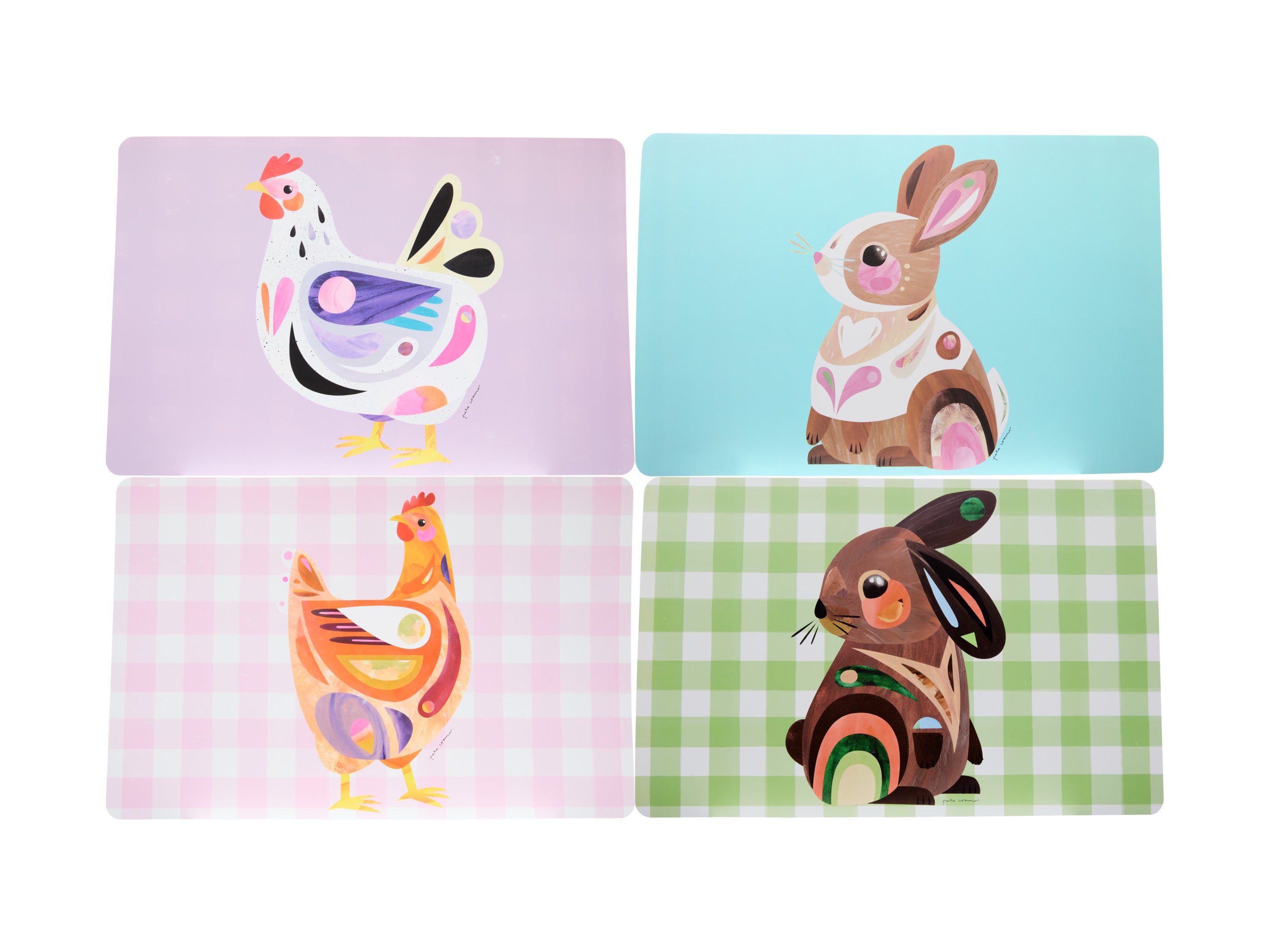 Maxwell & Williams Pete Cromer Barn Friends Placemats Reversible 43x28cm - Set of 4 Assorted