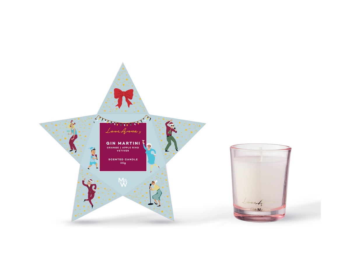 Love Anna x Jolly Folk Gin Martini Fragrance Candle 35g Star Gift Boxed