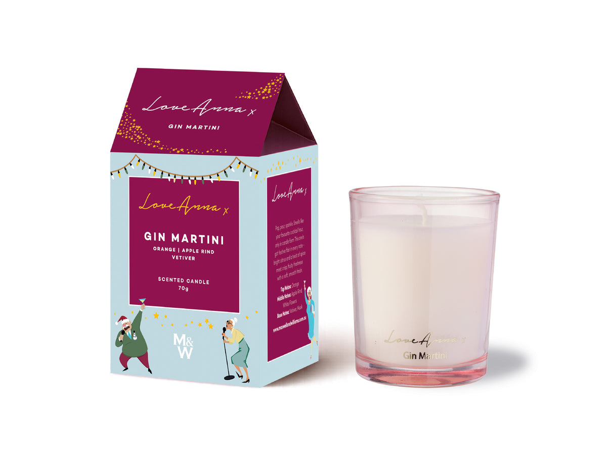 Love Anna x Jolly Folk Gin Martini Fragrance Candle 70g House Gift Boxed