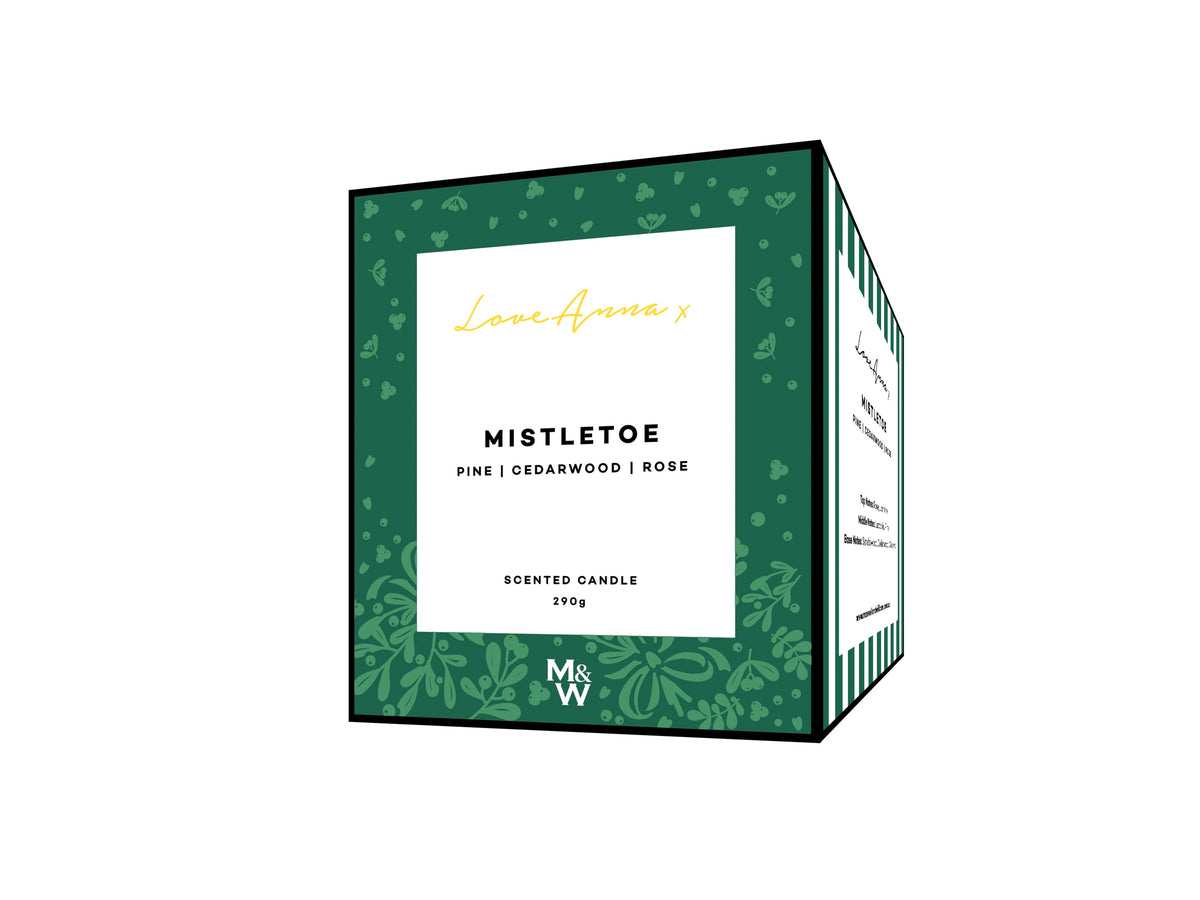 Love Anna x Botanika Christmas Fragrance Candle 290g Mistletoe Gift Boxed