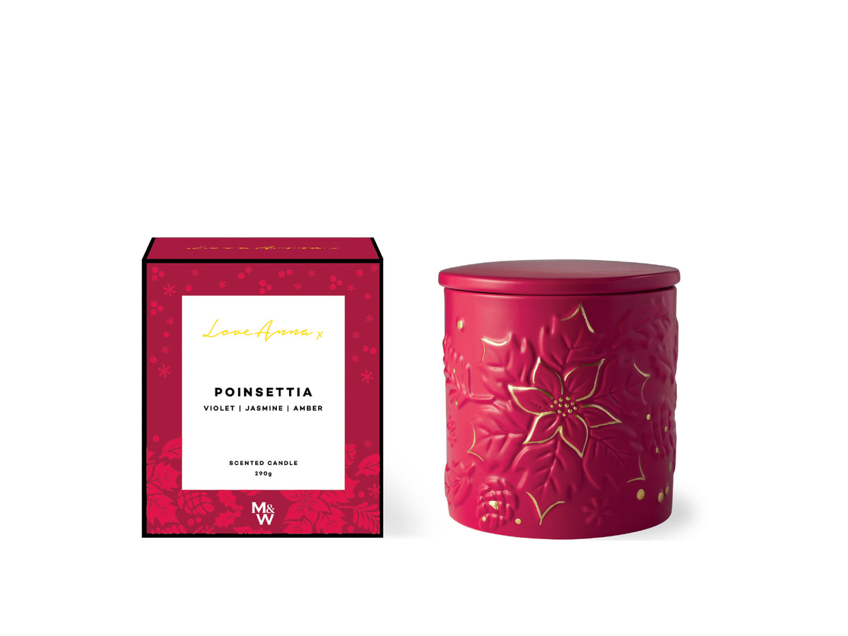 Love Anna x Botanika Christmas Fragrance Candle 290g Poinsettia Gift Boxed