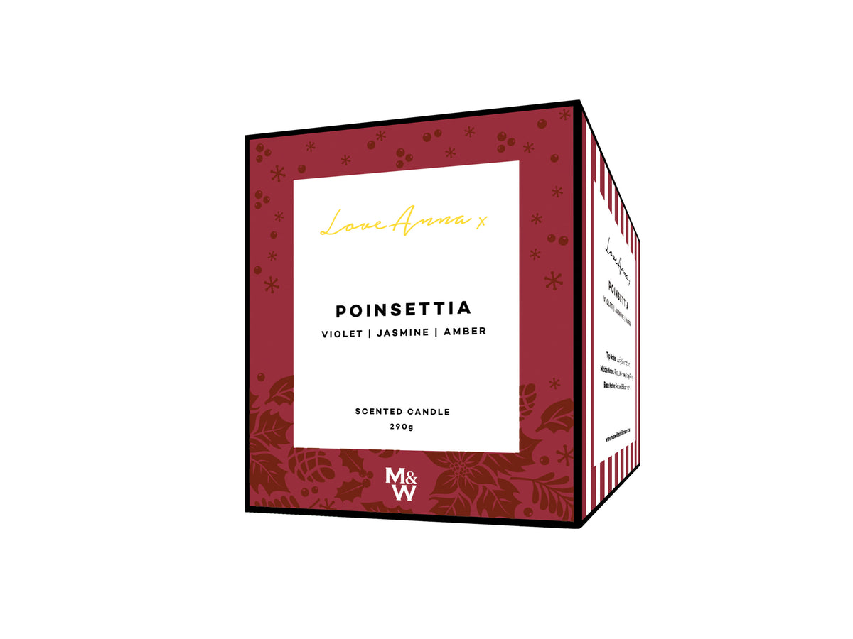 Love Anna x Botanika Christmas Fragrance Candle 290g Poinsettia Gift Boxed