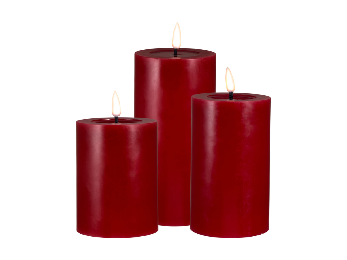 Maxwell & Williams Let's Get Lit LED Flameless Candle 7.5cm Set of 3 Cherry Gift Boxed