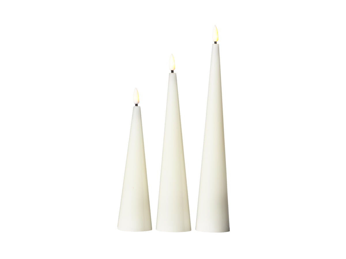 Maxwell & Williams Let's Get Lit Christmas Candle Cone Natural Set of 3 Gift Boxed