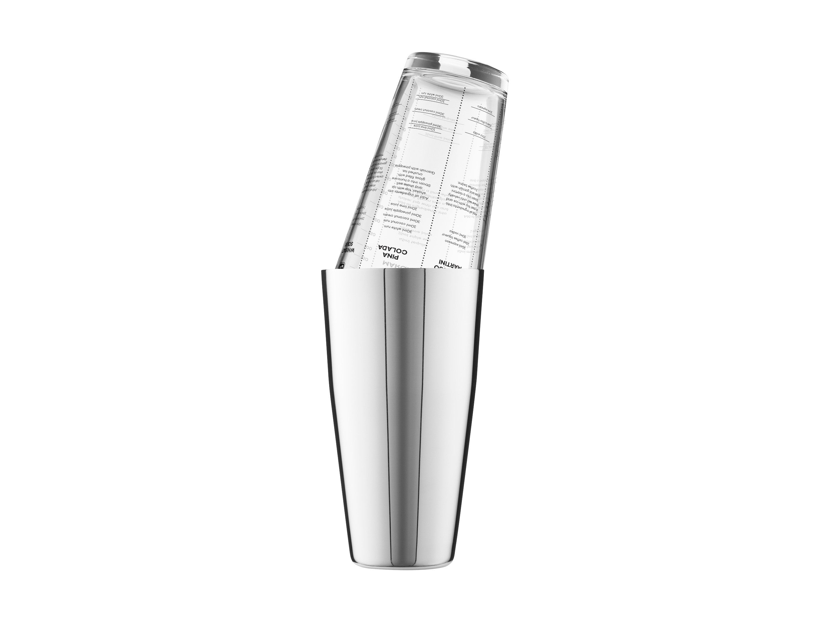 Maxwell & Williams Cocktail & Co. Boston Cocktail Recipe Shaker - Stainless Steel - 400ml
