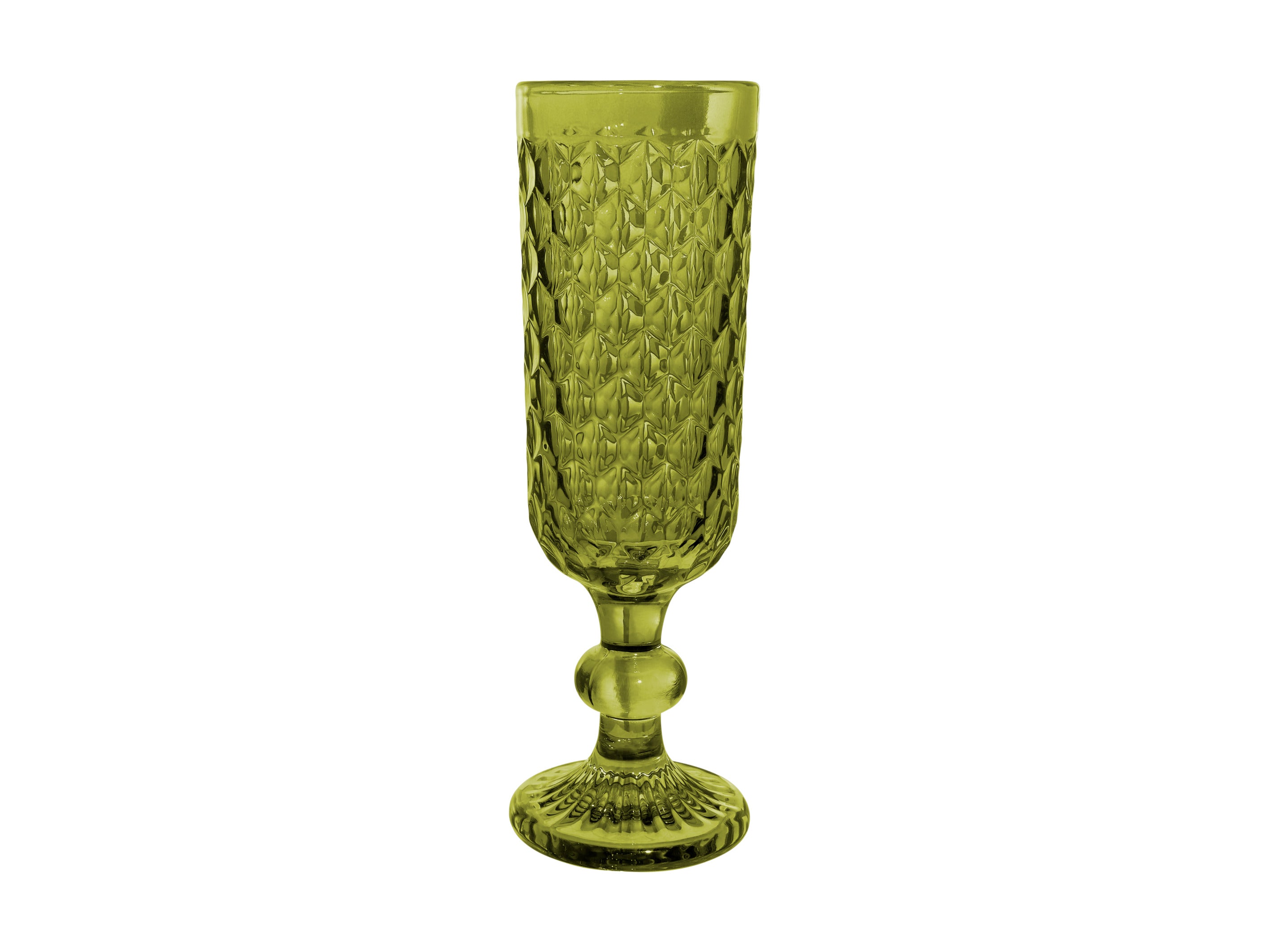 Casa Domani Caterina Champagne Flute Glasses 4pc - Green
