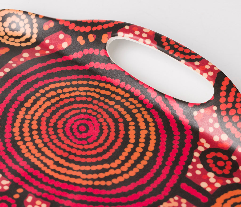 Teddy Gibson Large Tray - Designed By Warlukurlangu Artists of Yuendumu, Australia