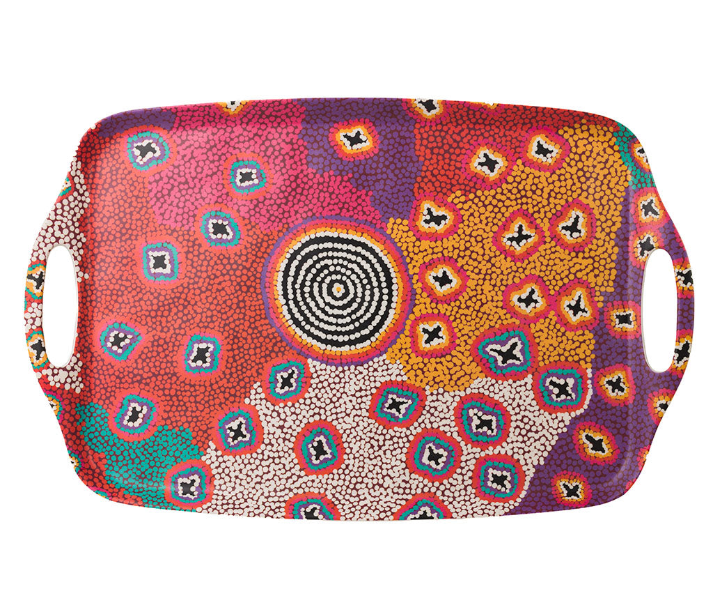 Ruth Stewart Large Tray - Designed By Warlukurlangu Artists of Yuendumu, Australia