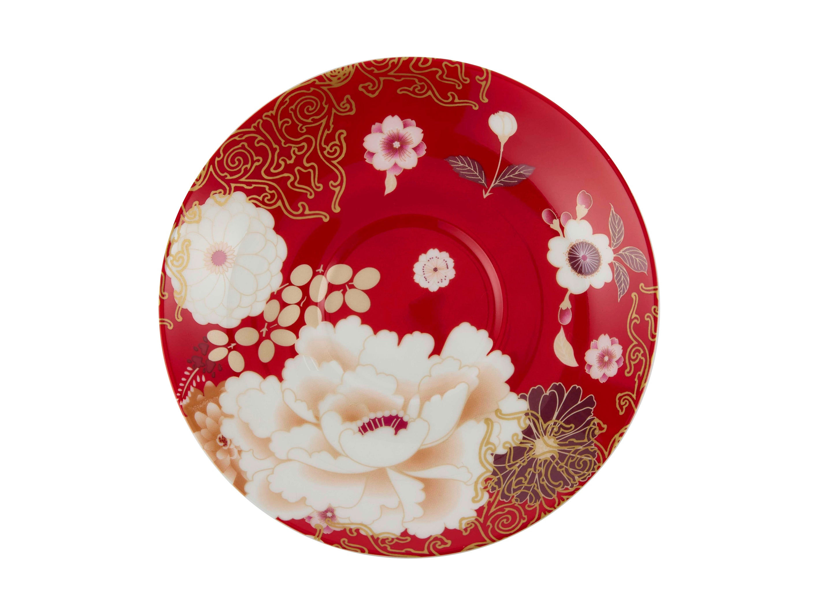 Maxwell & Williams Kimono Cup & Saucer 300ml - Red - Gift Boxed