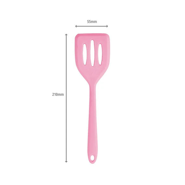 Cuisena Silicone Mini Slotted Turner - Pink - 21x5.5cm