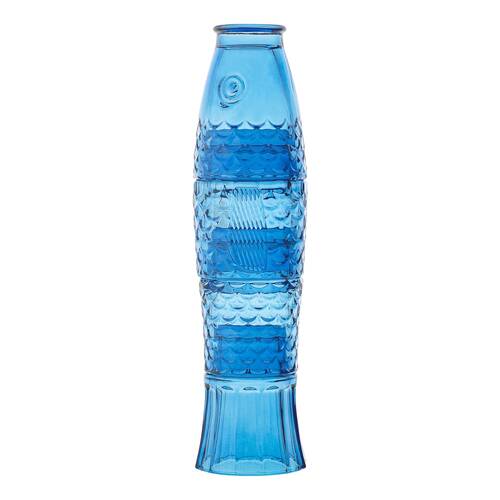 Porto 4pc Mare Fish-Shaped Soda Lime Glass Tumblers 210ml - Blue