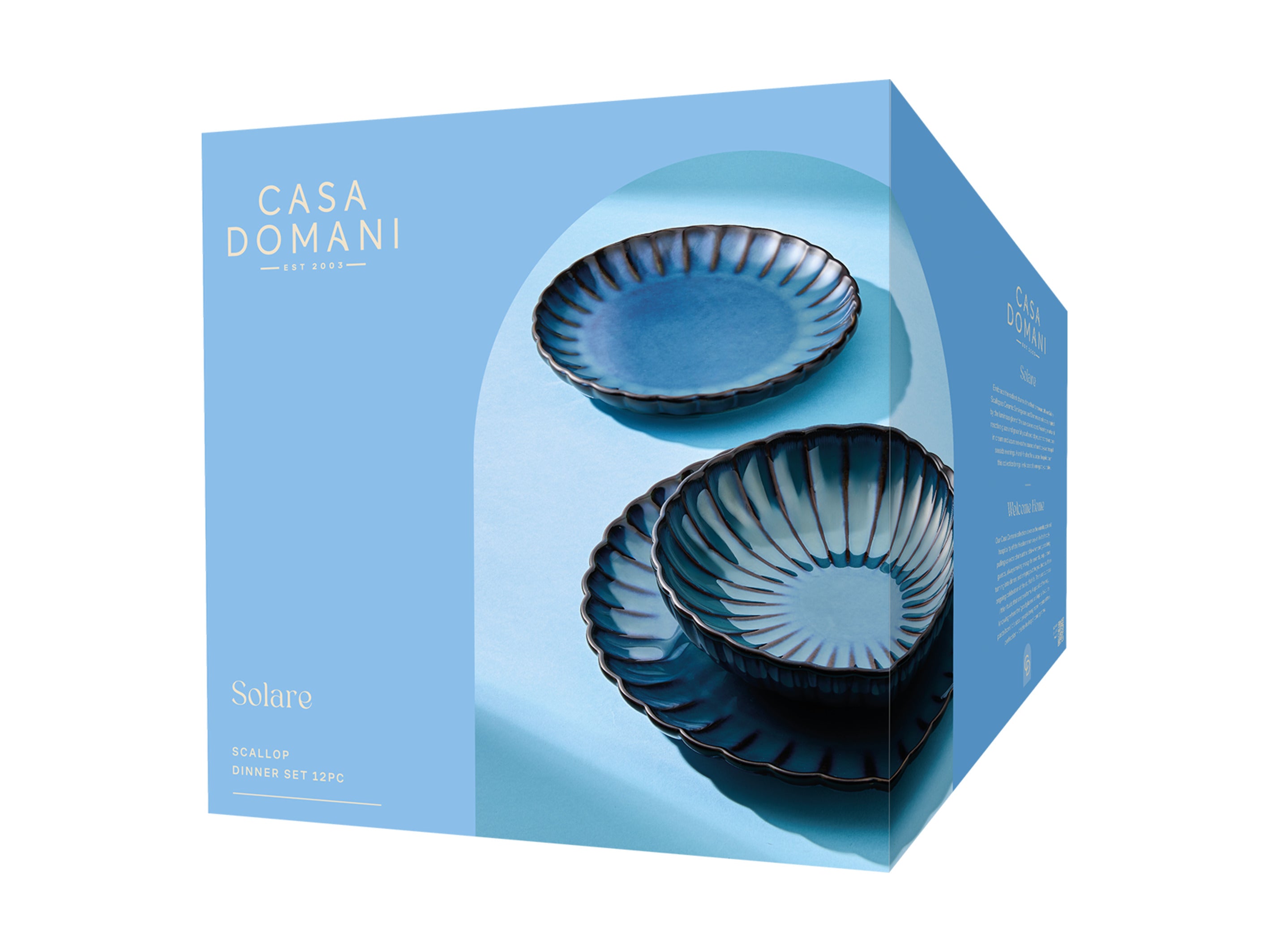 Casa Domani Solare 12pc Dinner Set - Azure