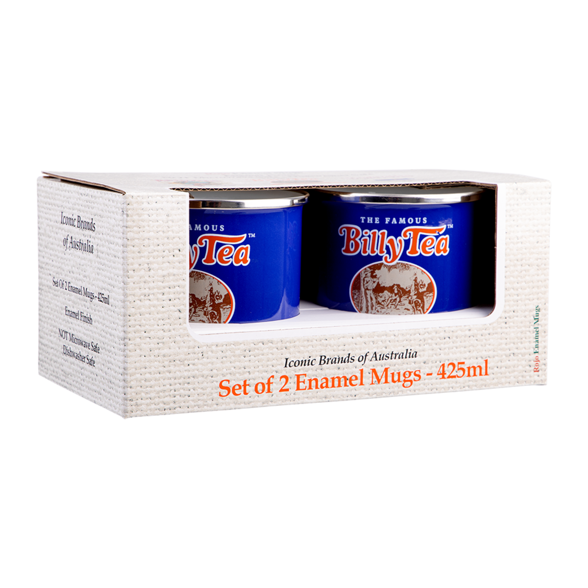 Rojo Arnott's Enamel Mug Set of 2 450ml - Blue