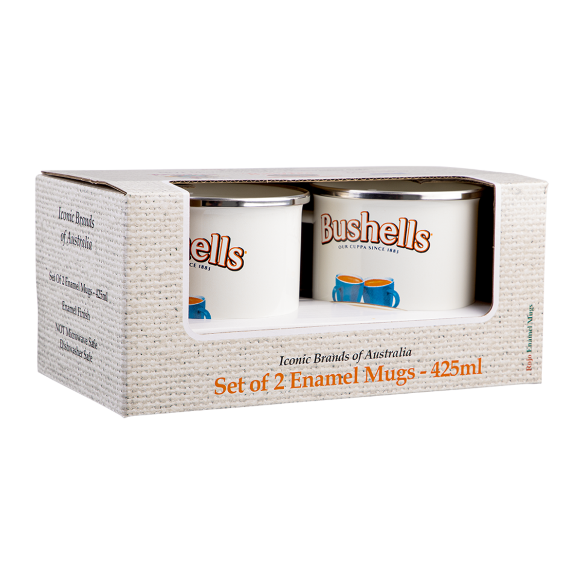Rojo Arnott's Enamel Mug Set of 2 450ml - Cream