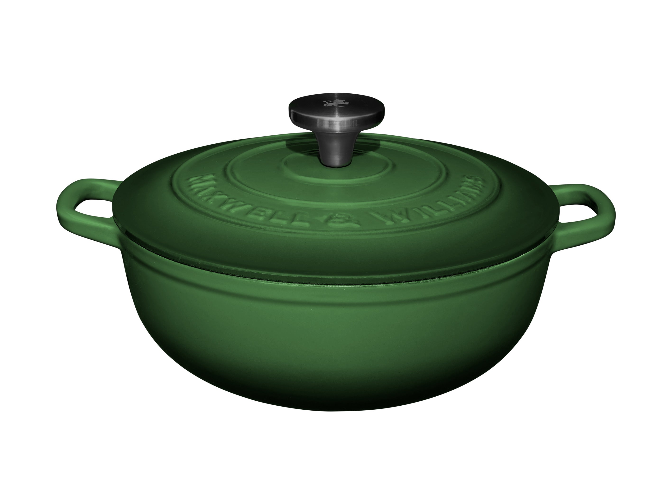 Maxwell & Williams Cast Iron Round Casserole 24cm/3.3L - English Racing Green
