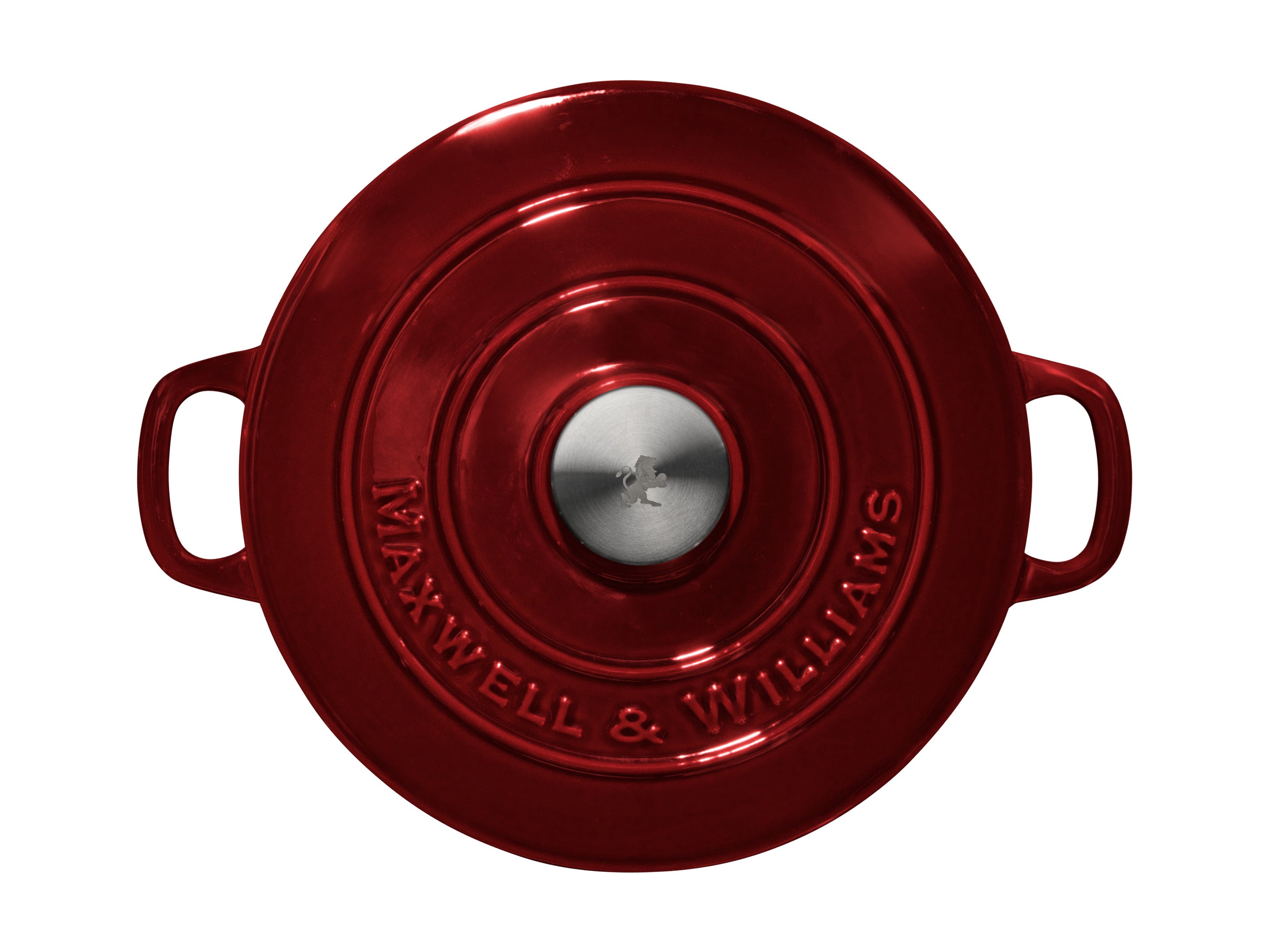 Maxwell & Williams Cast Iron Round Casserole 24cm/3.3L - Merlot