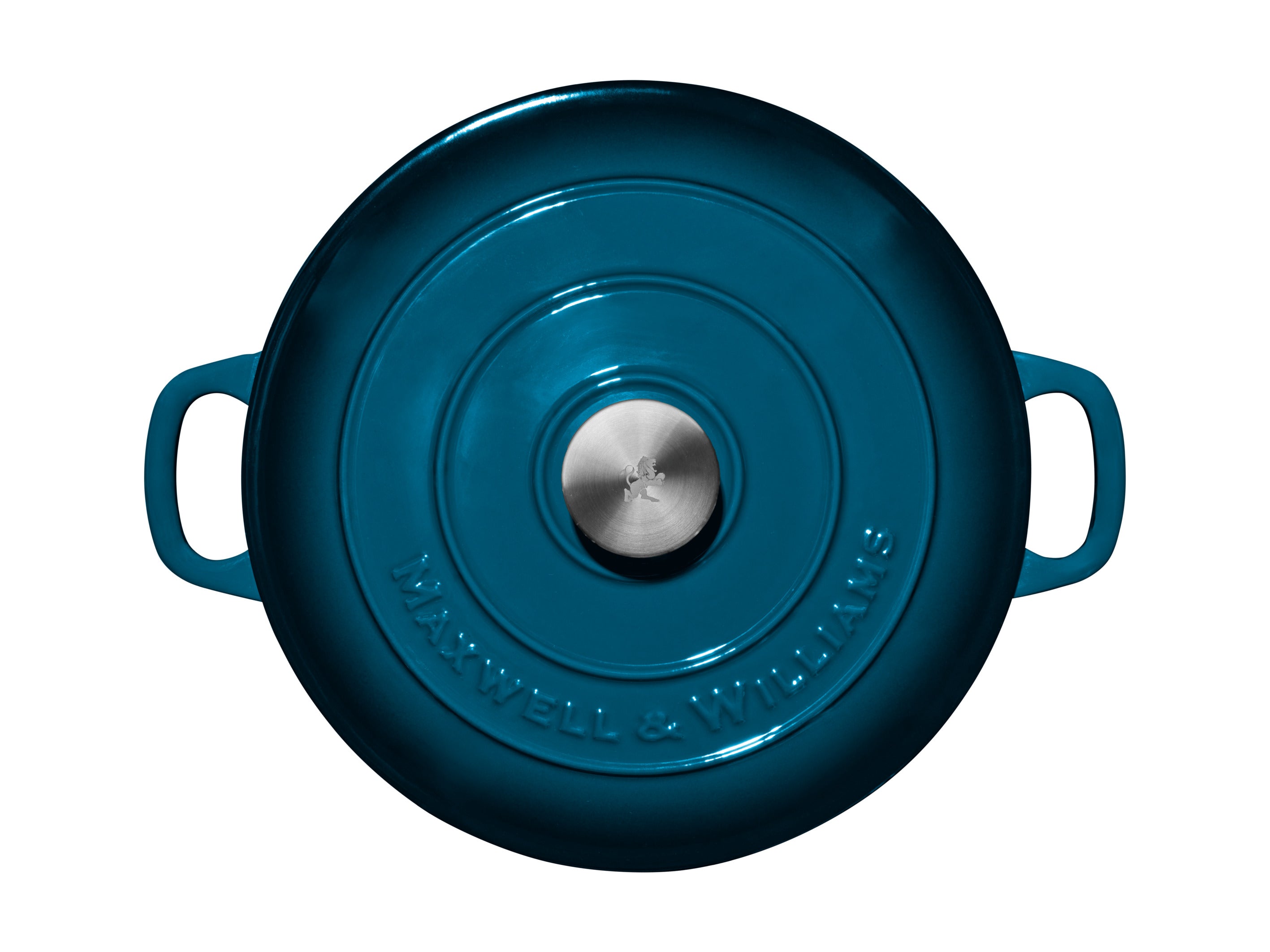 Maxwell & Williams Cast Iron Round Casserole 28cm/6.2L - Midnight Blue