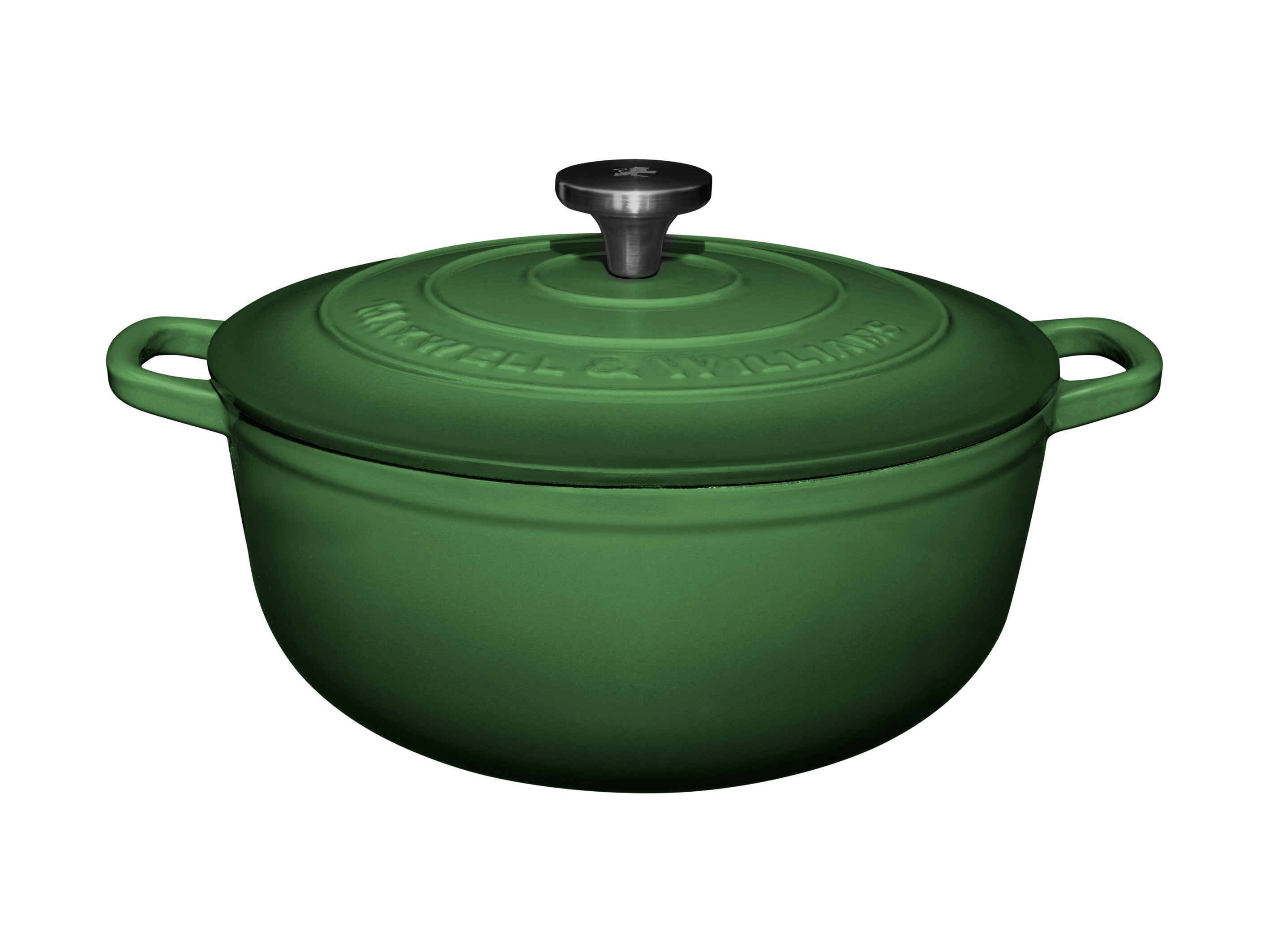 Maxwell & Williams Cast Iron Round Casserole 28cm/6.2L - English Racing Green