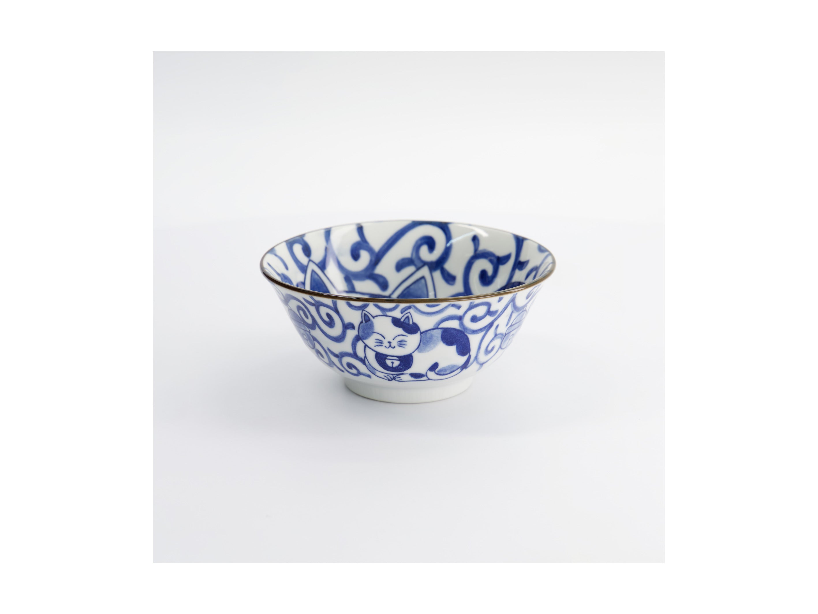 Tokyo Design Kawaii Cat Neko Tayo Bowl 15x6.5cm - Swirl Cat