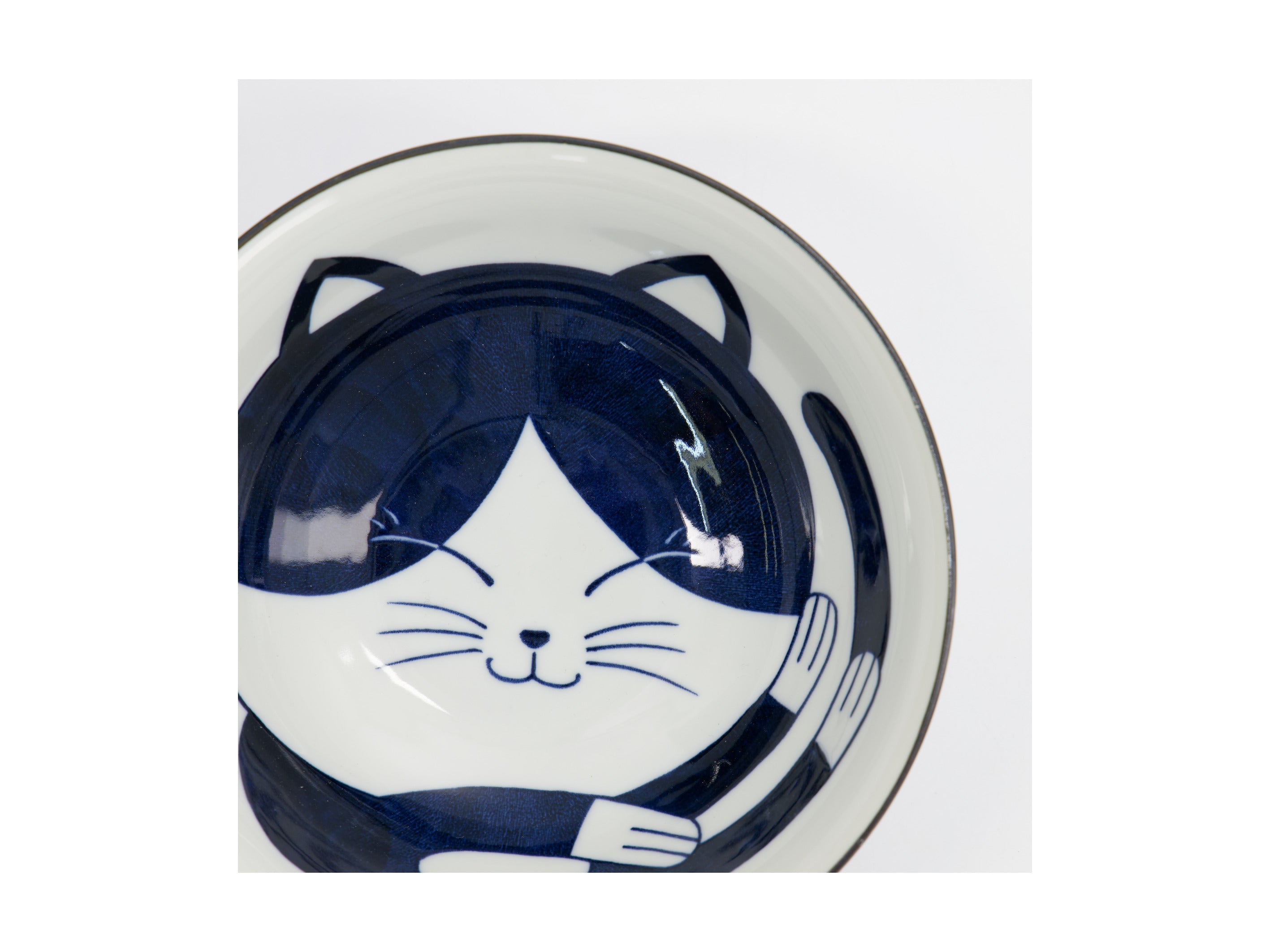 Tokyo Design Kawaii Cat Neko Ramen Bowl 20x7.5cm - Blue Cat