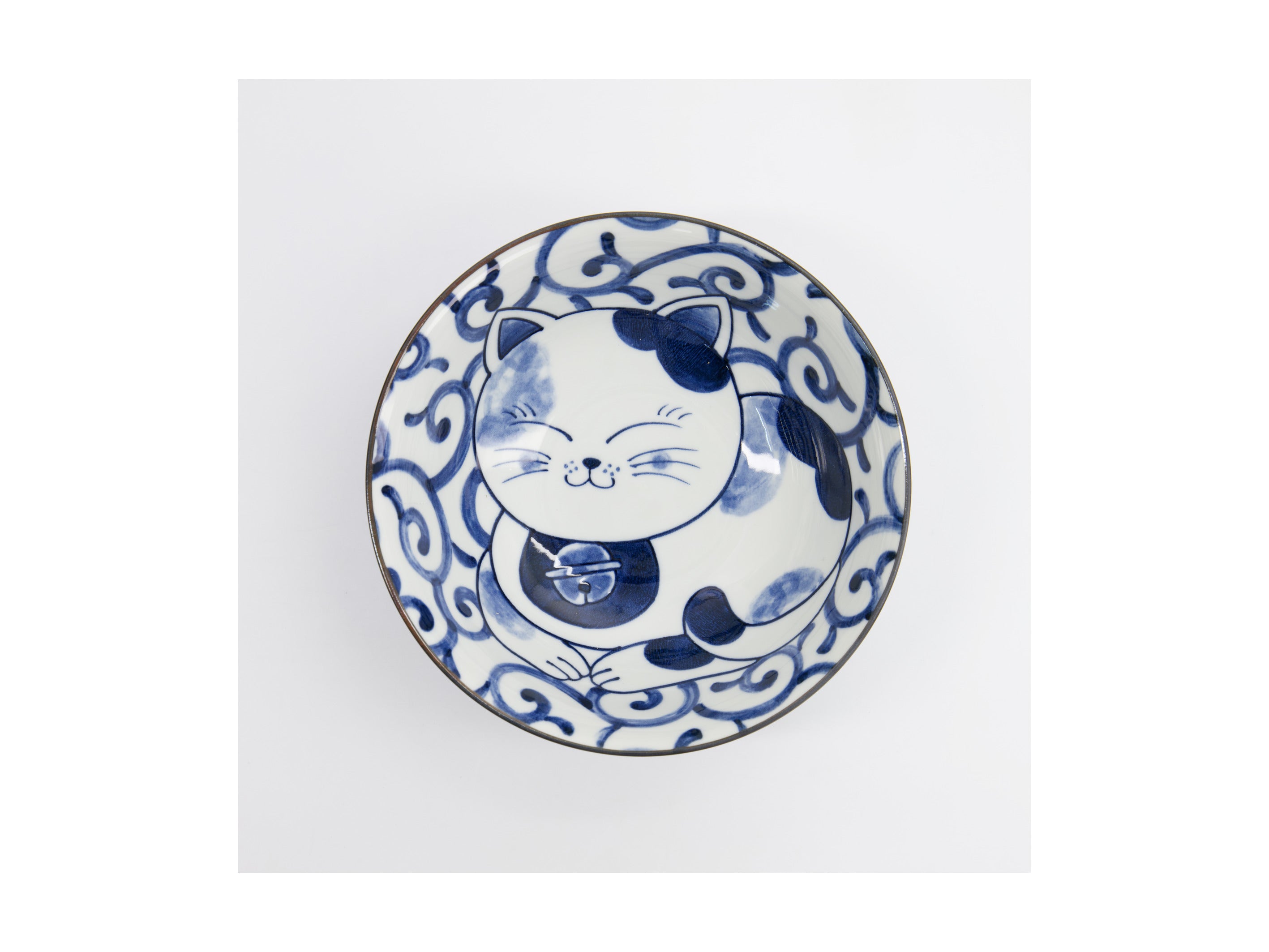 Tokyo Design Kawaii Cat Neko Ramen Bowl 20x7.5cm - Swirl Cat