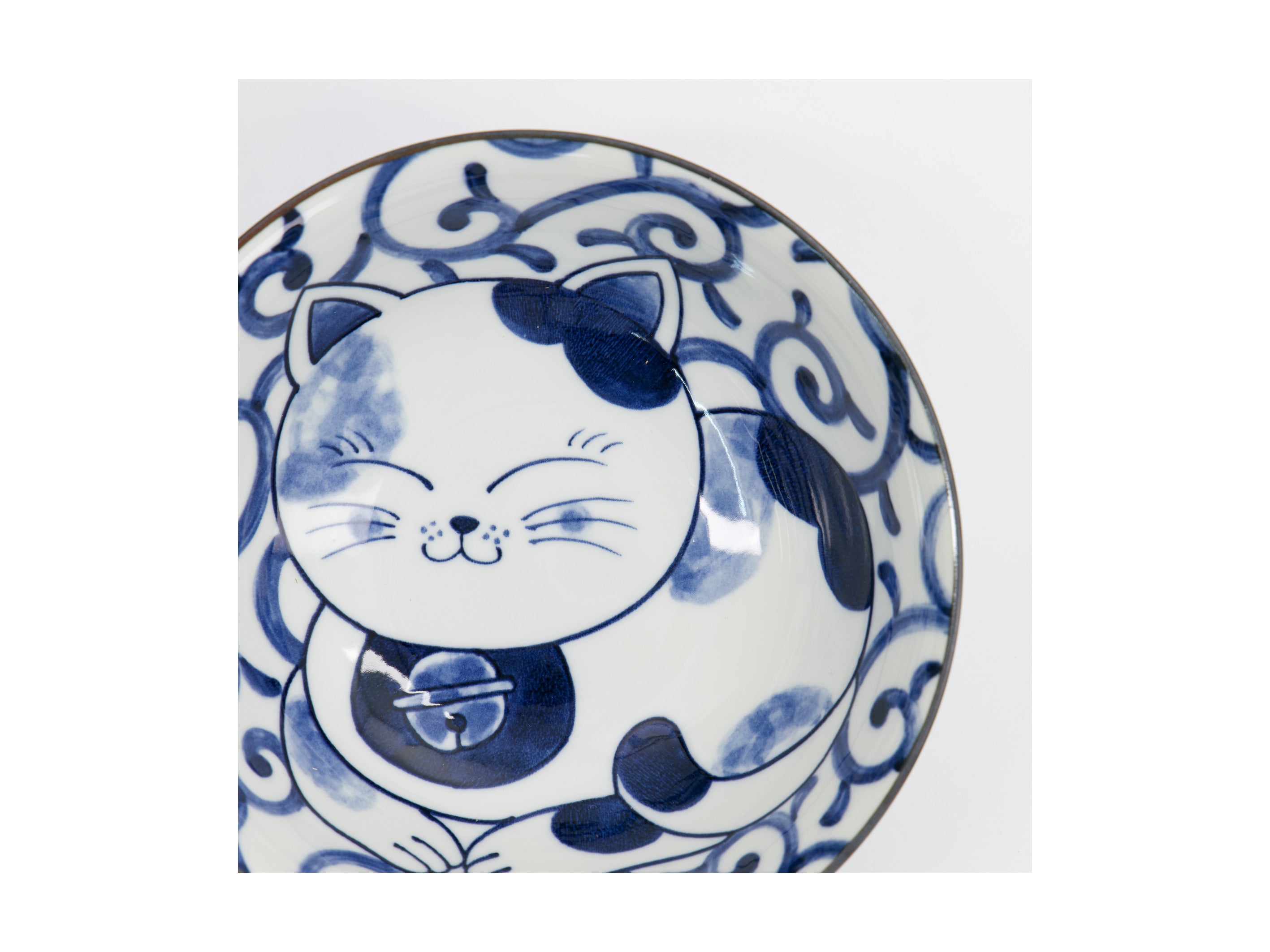 Tokyo Design Kawaii Cat Neko Ramen Bowl 20x7.5cm - Swirl Cat