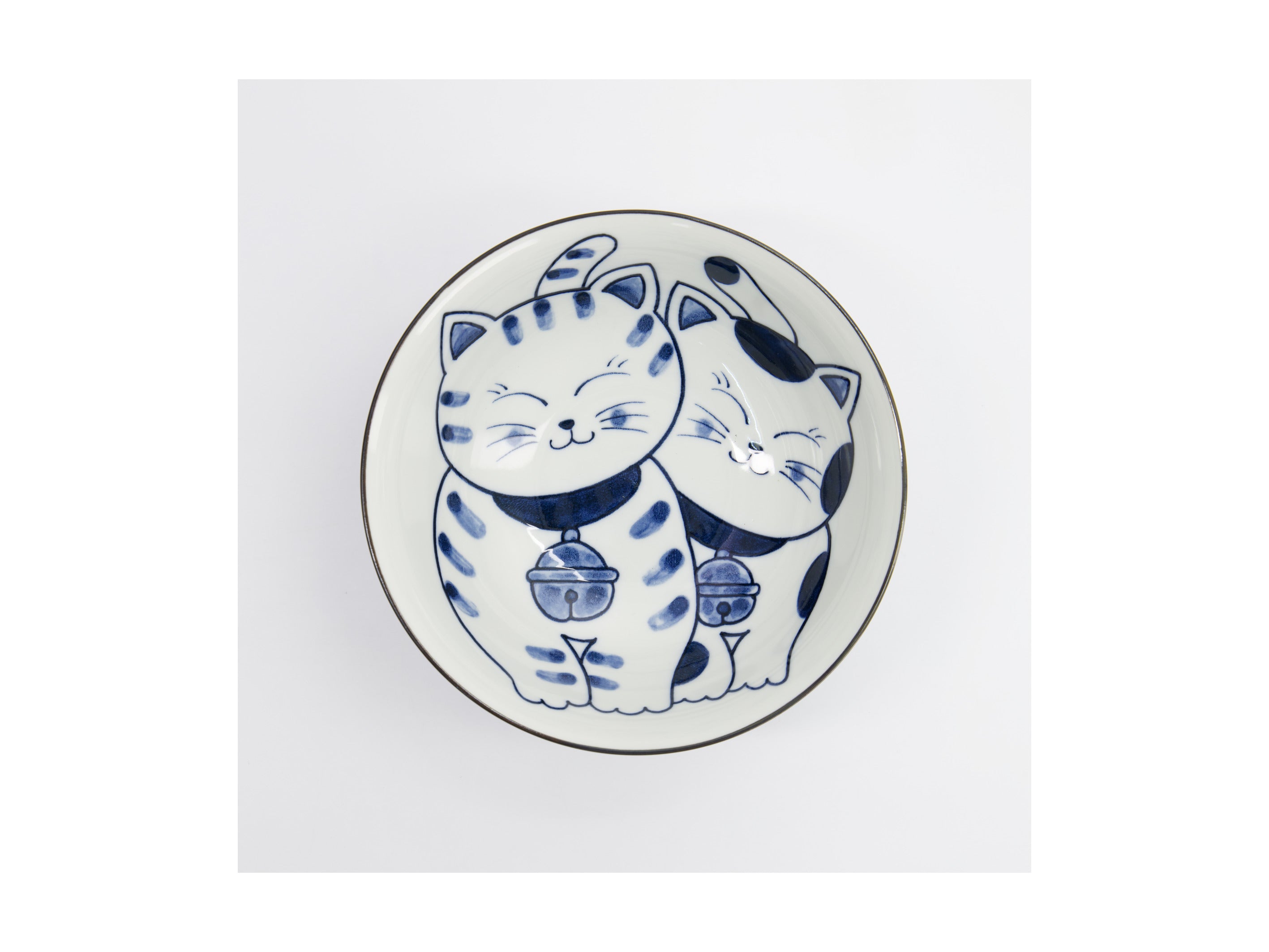 Tokyo Design Kawaii Cat Neko Ramen Bowl 20x7.5cm - Twin Cat