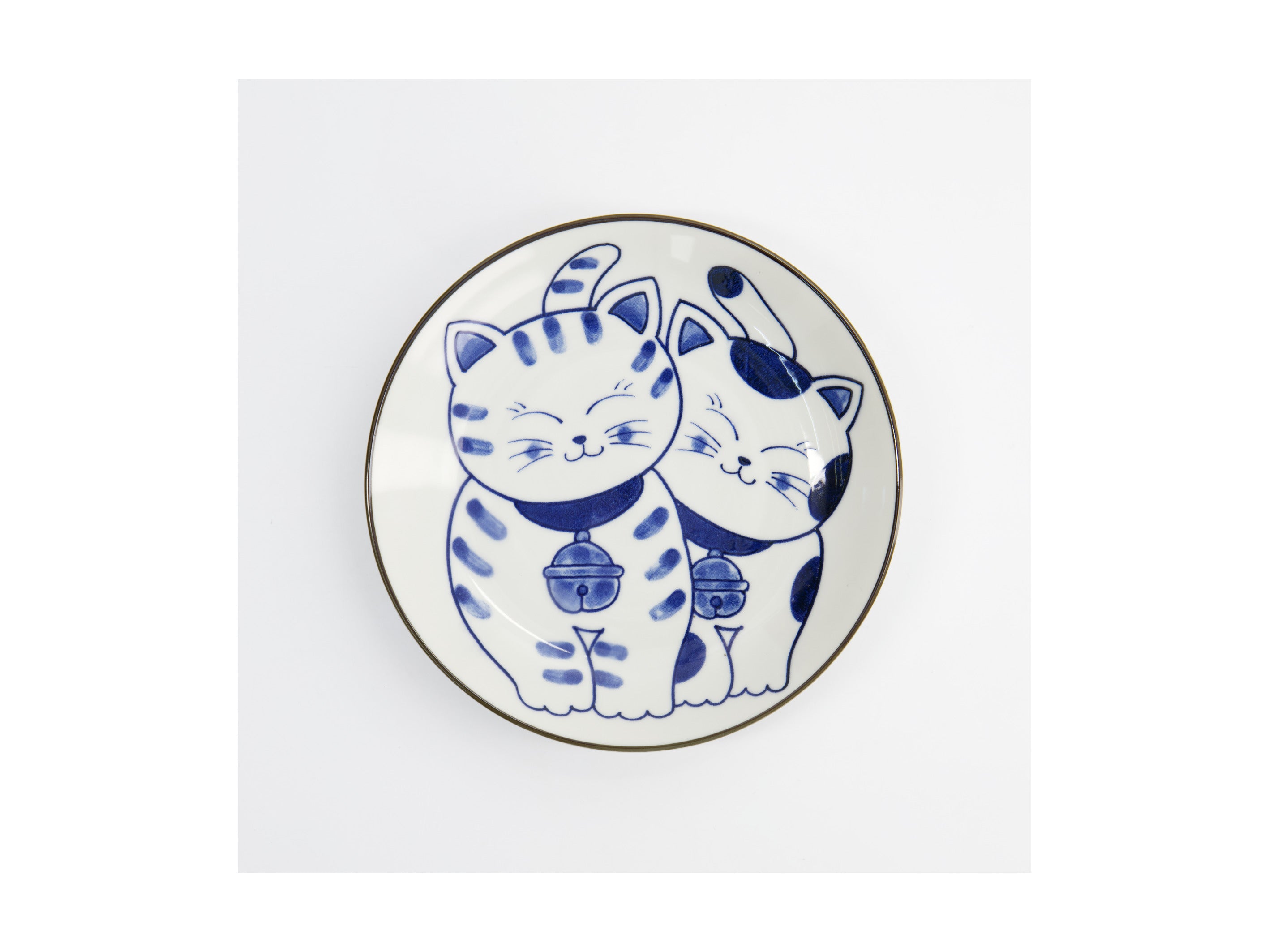 Tokyo Design Kawaii Cat Neko Plate 16.5cm - Twin Cat