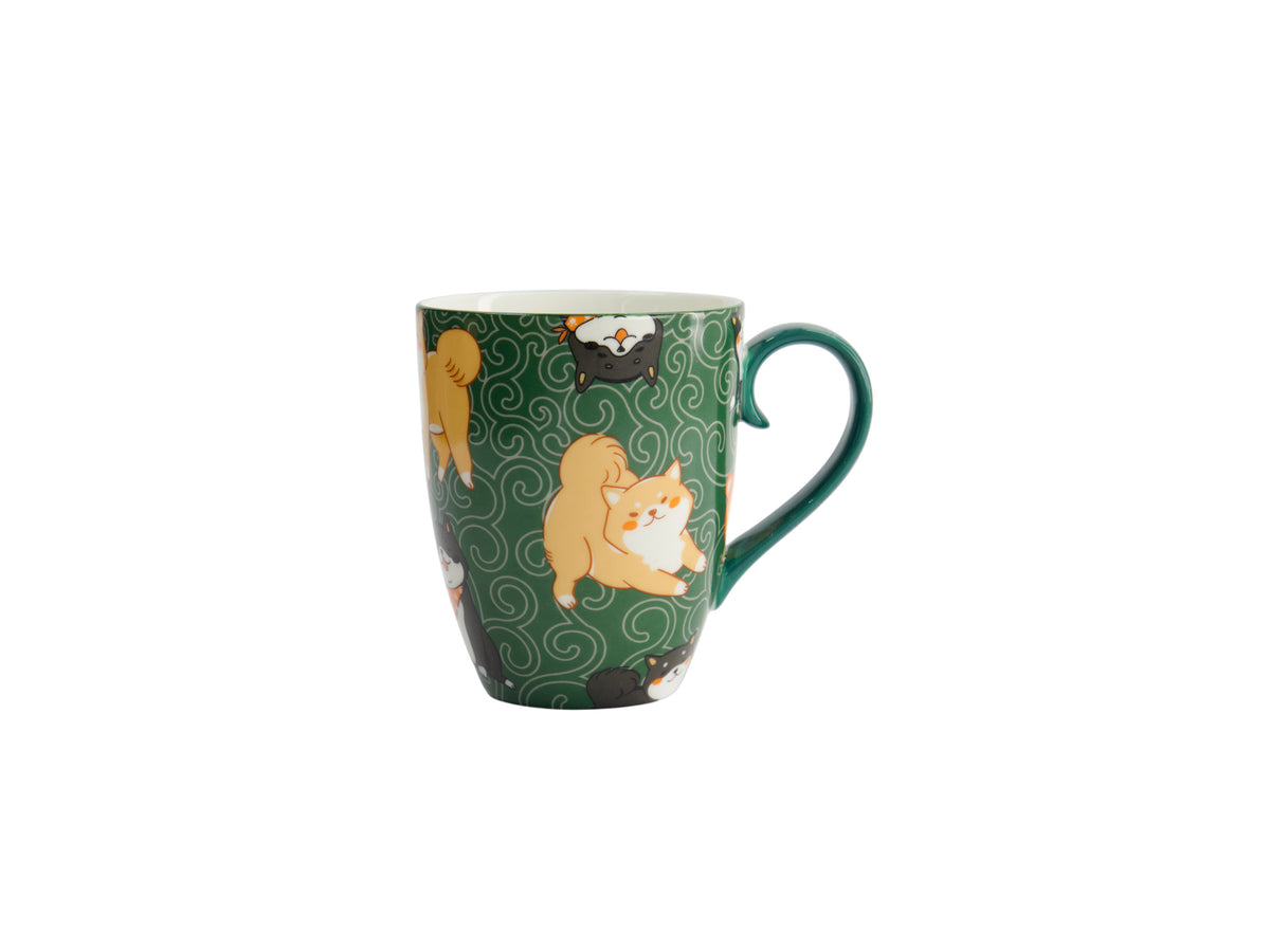 Tokyo Design Mug Mountain Mug 380ML Shiba Dog Green Gift Boxed