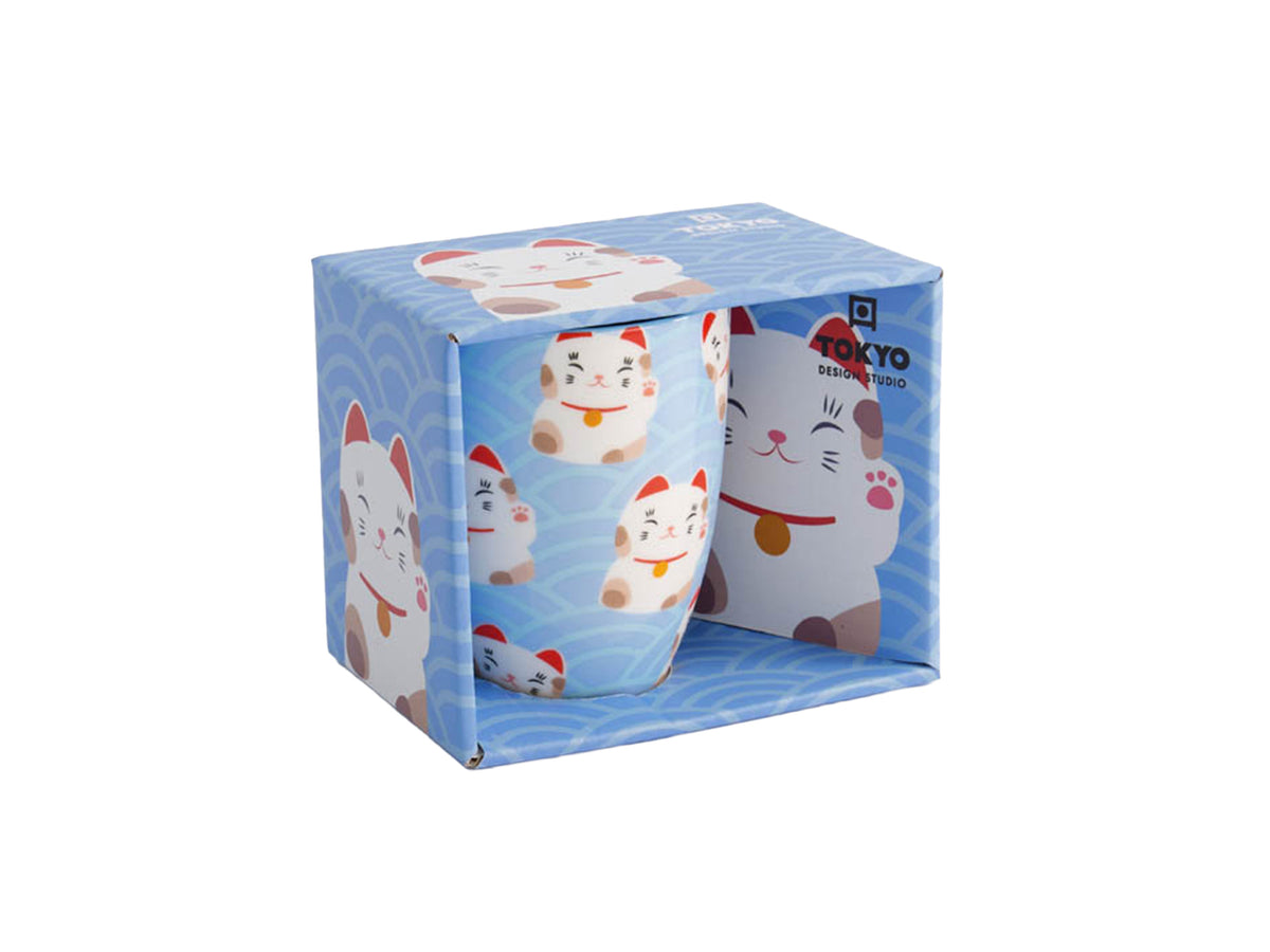 Tokyo Design Mug Mountain Mug 380ML White & Blue Cat Gift Boxed