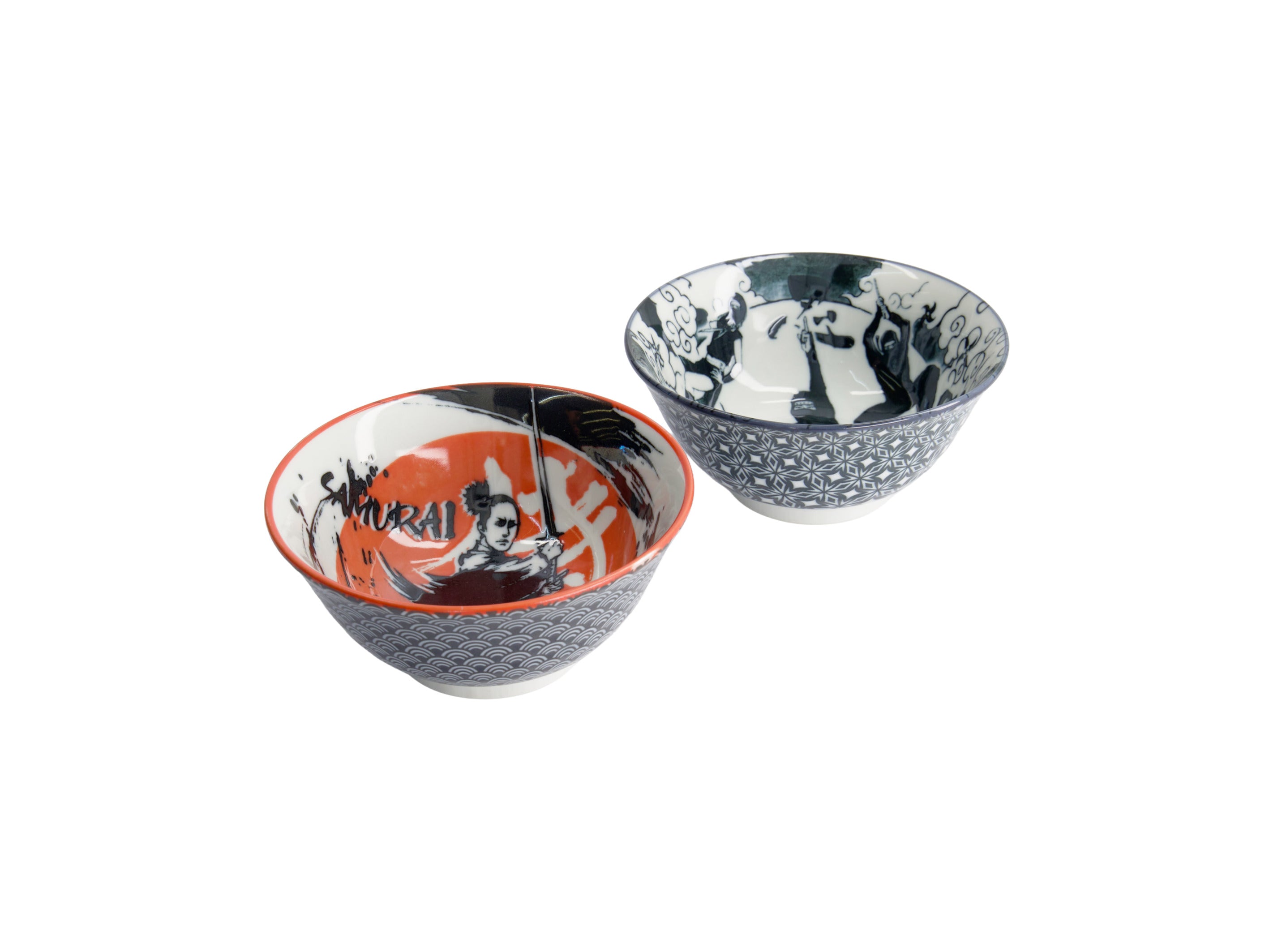 Tokyo Design Asakusa Tayo Bowl 2pc With Chopsticks Samurai - Gift Boxed