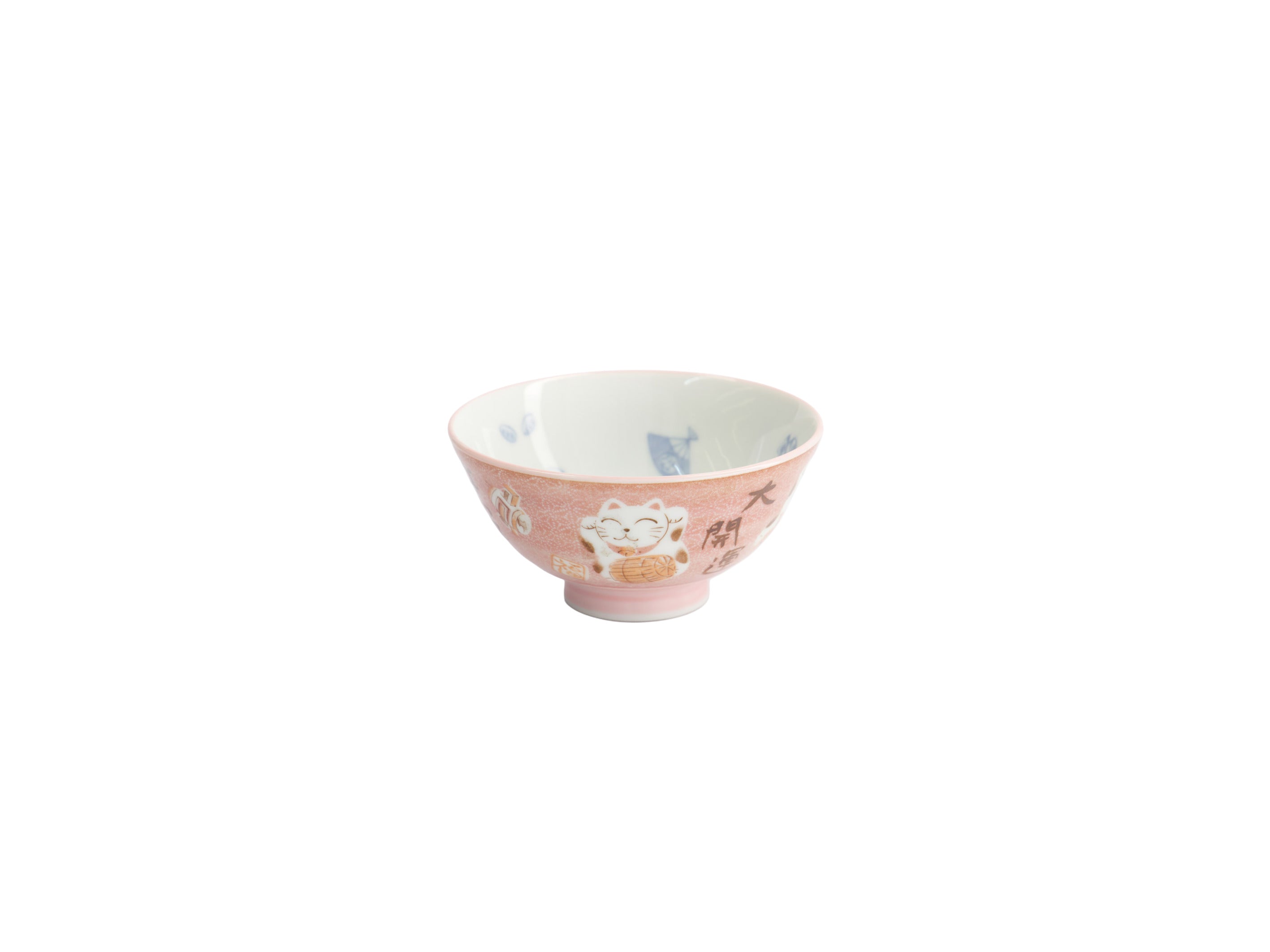 Tokyo Design Kawaii Rice Bowl 11.5x6cm Cat Neko - Fortune Pink