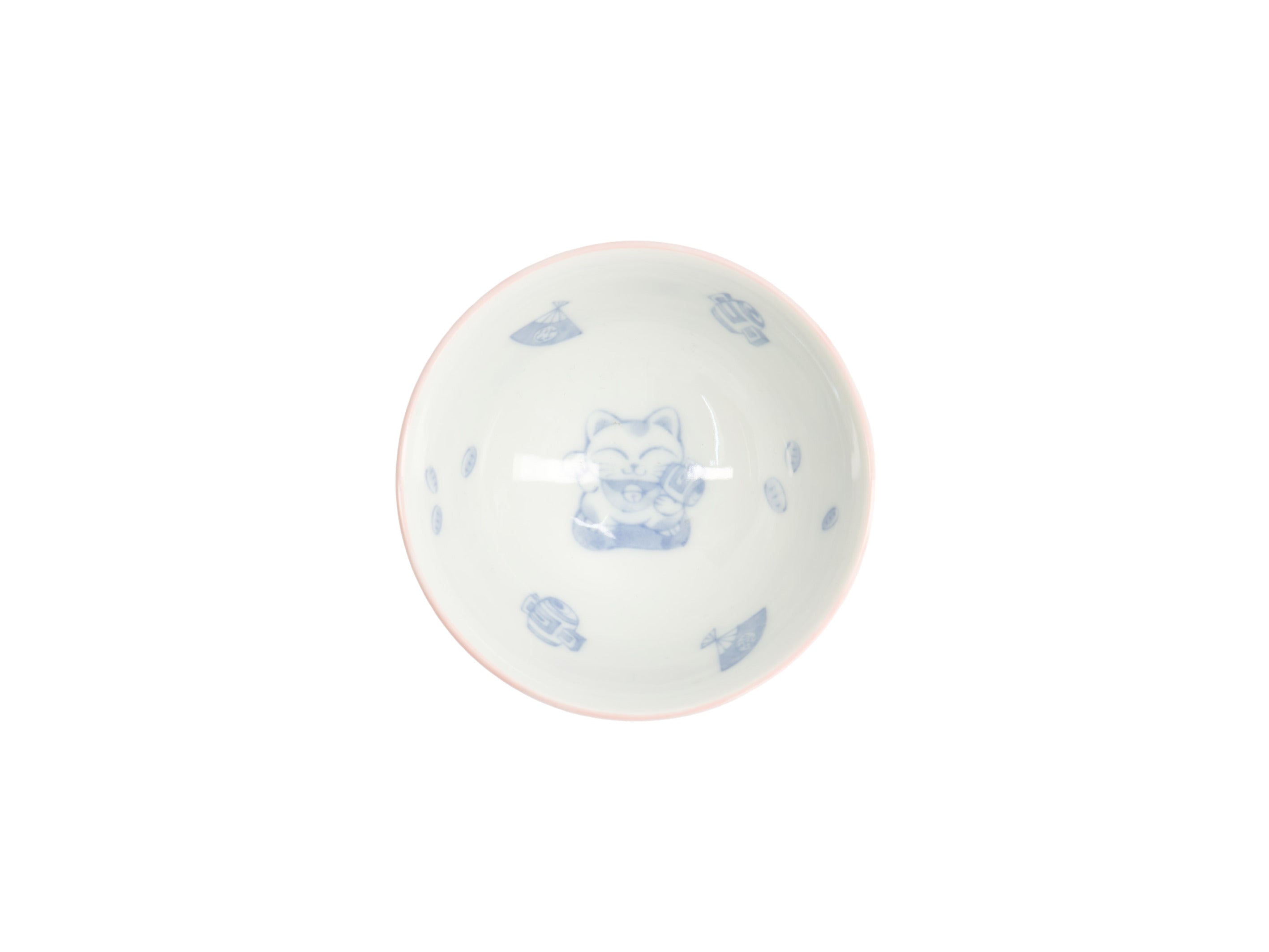 Tokyo Design Kawaii Rice Bowl 11.5x6cm Cat Neko - Fortune Pink
