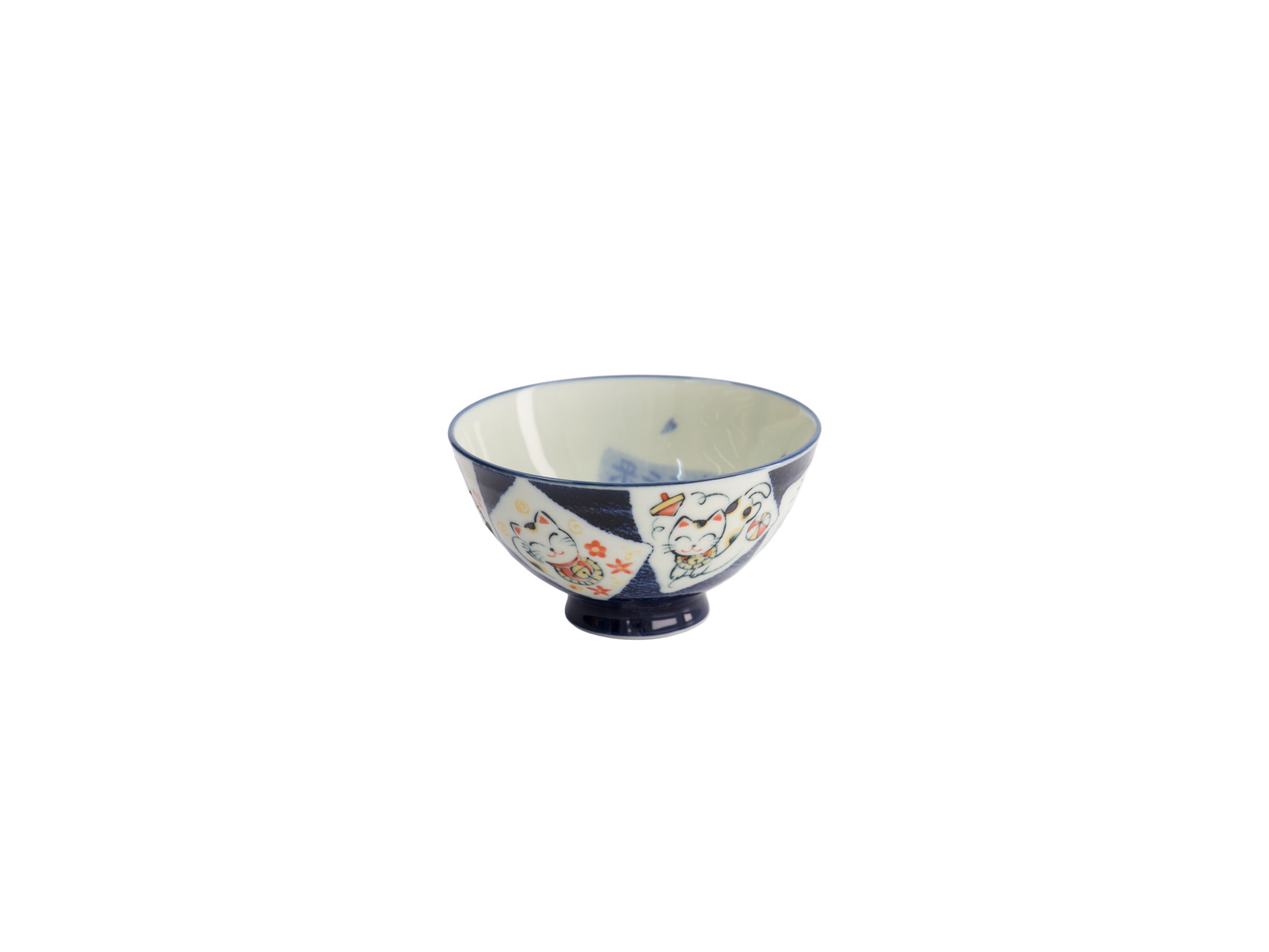 Tokyo Design Kawaii Rice Bowl 11.5x6cm Cat Neko - Card Blue