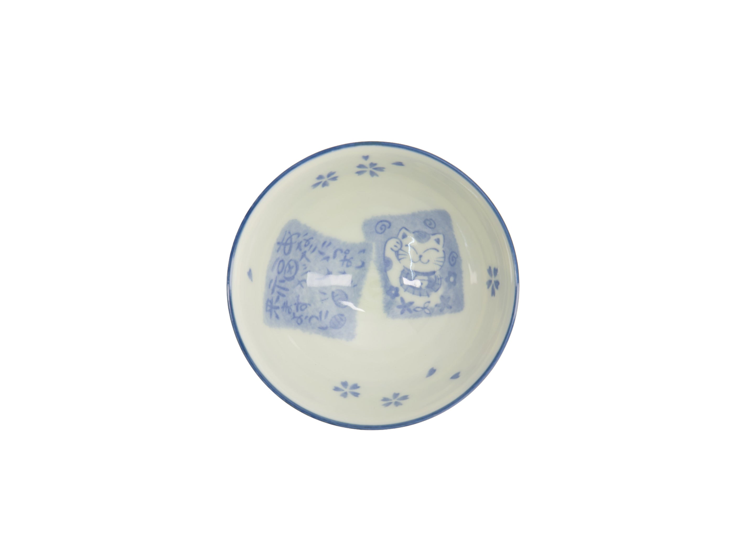 Tokyo Design Kawaii Rice Bowl 11.5x6cm Cat Neko - Card Blue