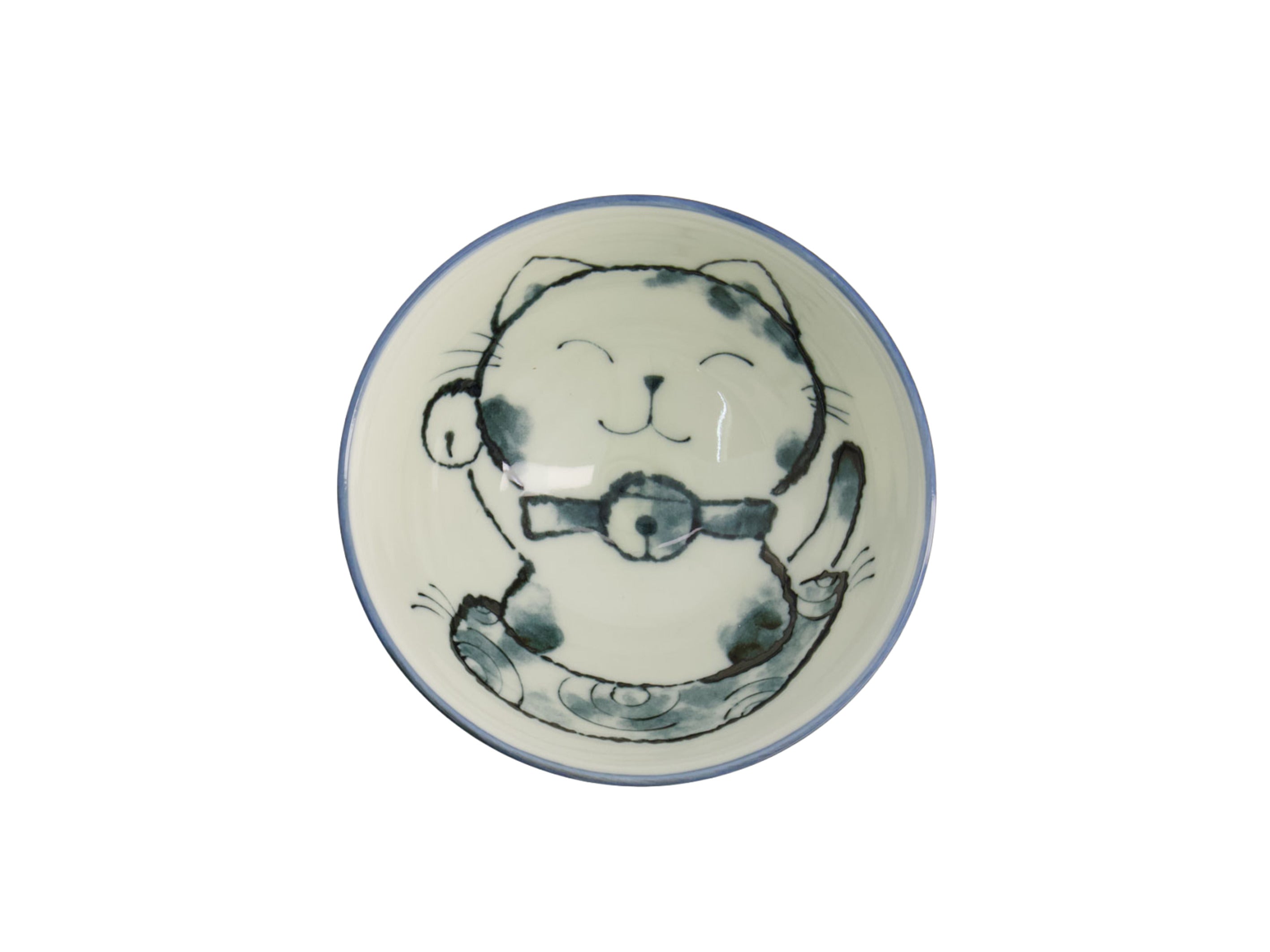 Tokyo Design Kawaii Rice Bowl 11.5x6cm Cat Neko - Meow Blue