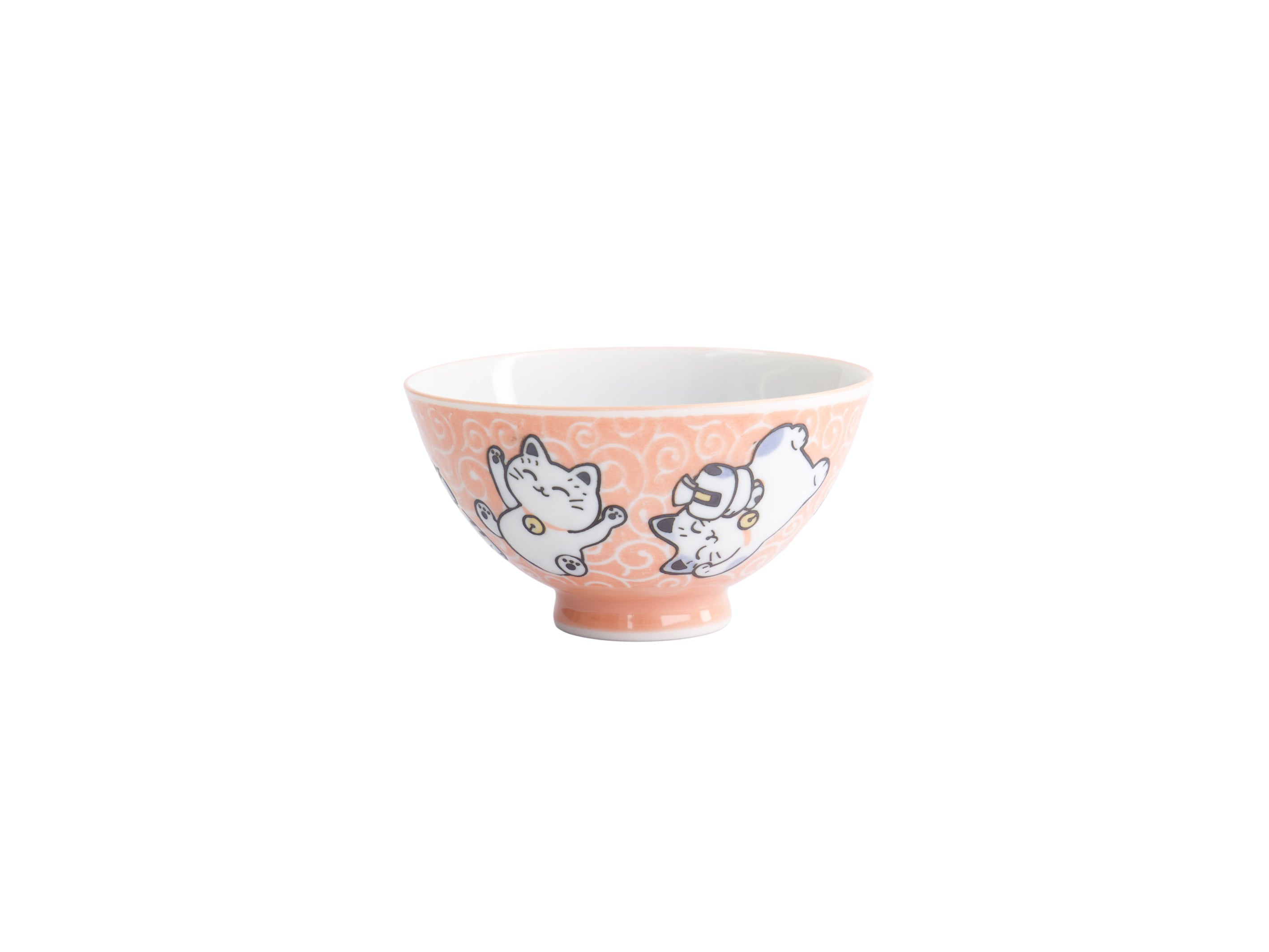 Tokyo Design Kawaii Rice Bowl 11.5x6cm Cat Neko - Fish Pink
