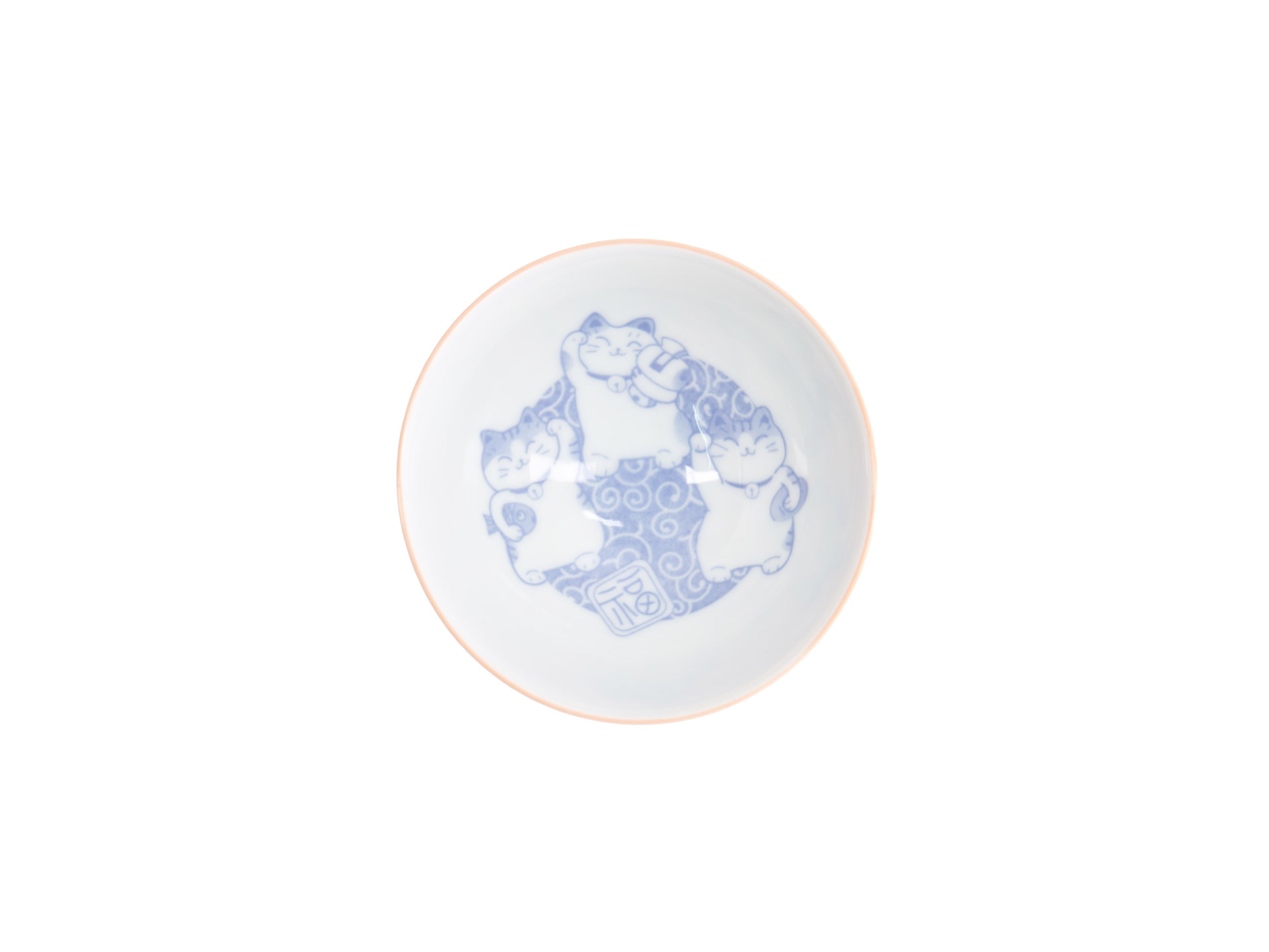Tokyo Design Kawaii Rice Bowl 11.5x6cm Cat Neko - Fish Pink