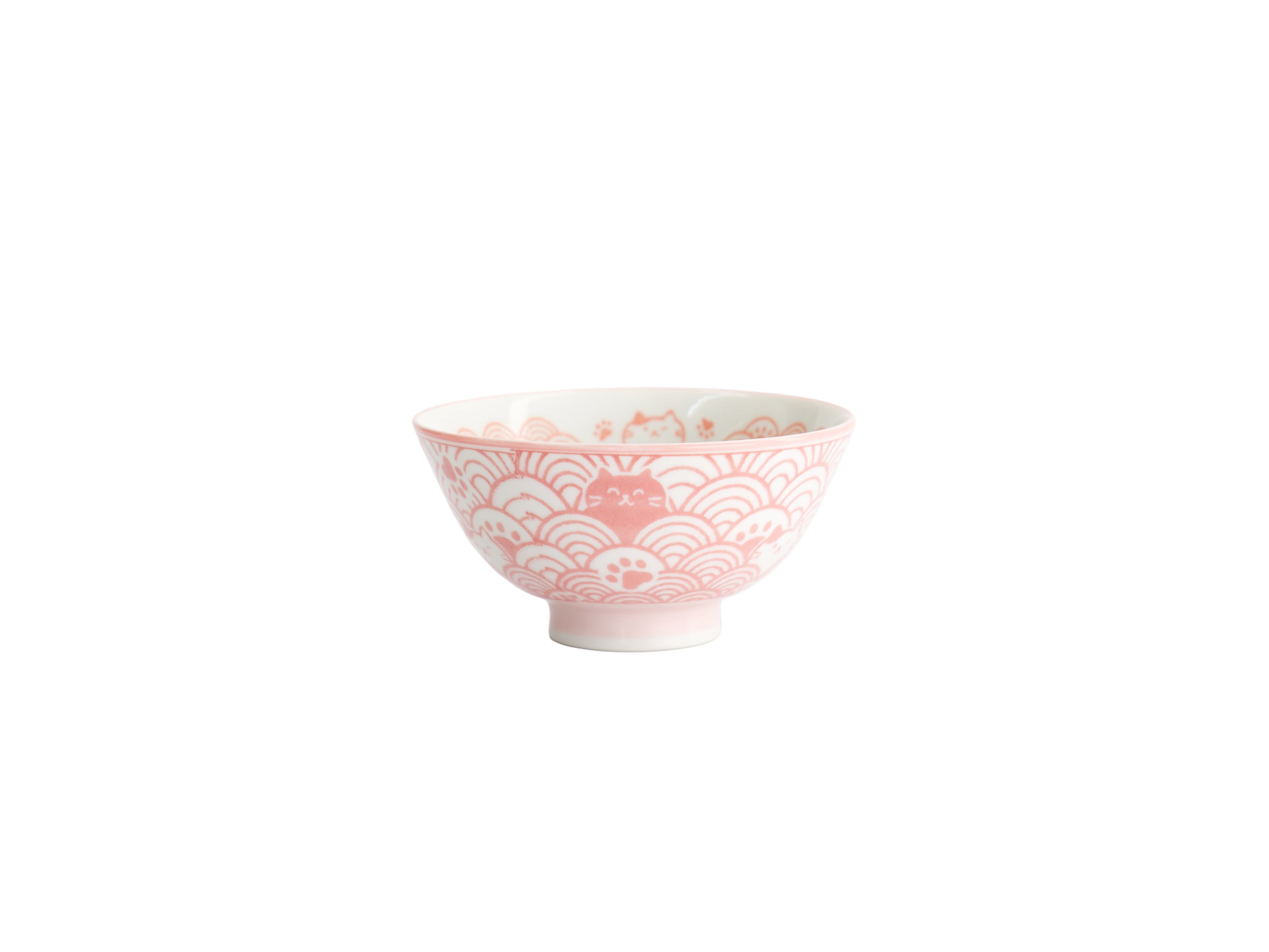 Tokyo Design Kawaii Rice Bowl 11.5x6cm Cat Neko - Nami Pink
