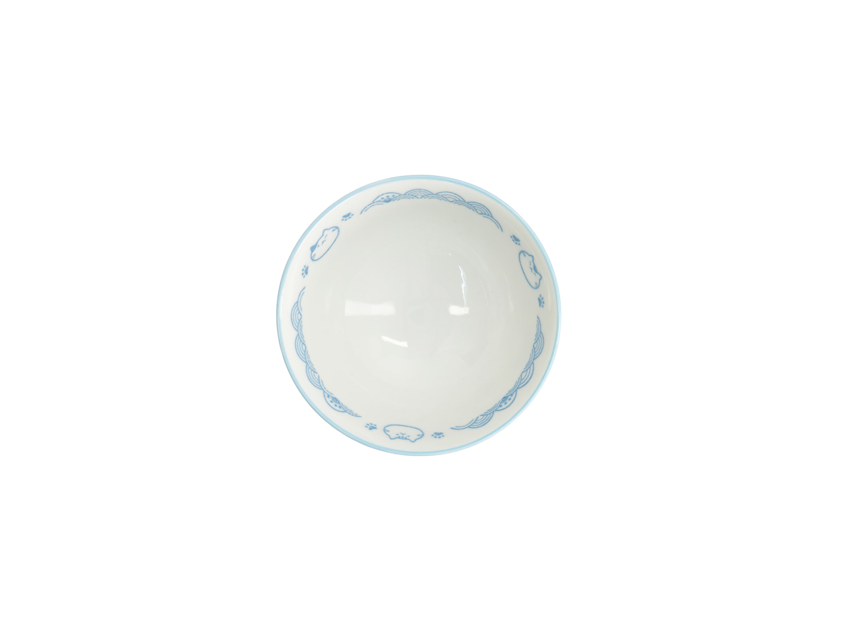 Tokyo Design Kawaii Rice Bowl 11.5x6cm Cat Neko - Nami Light Blue