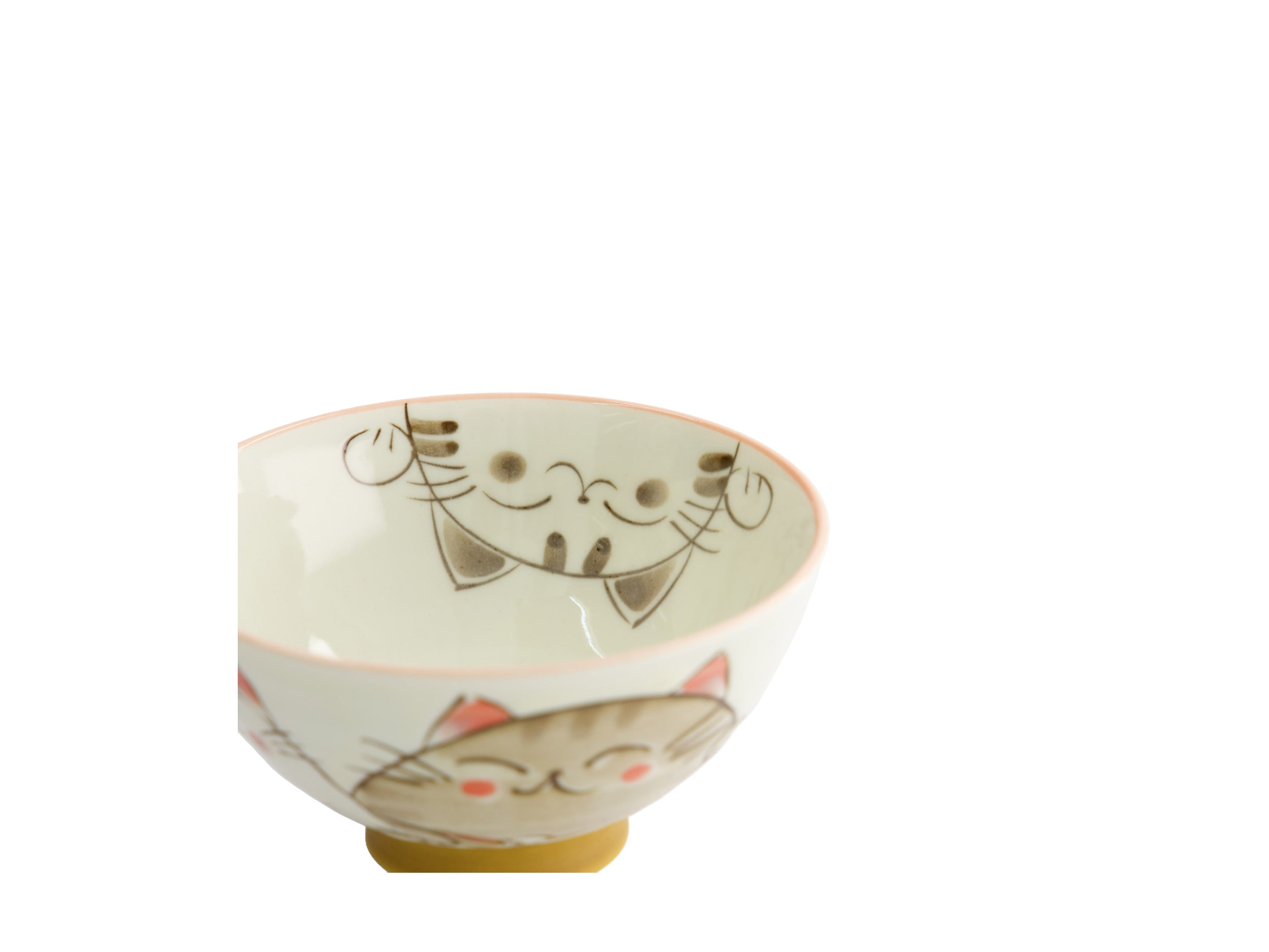 Tokyo Design Kawaii Rice Bowl 11.5x6cm Cat Neko - White