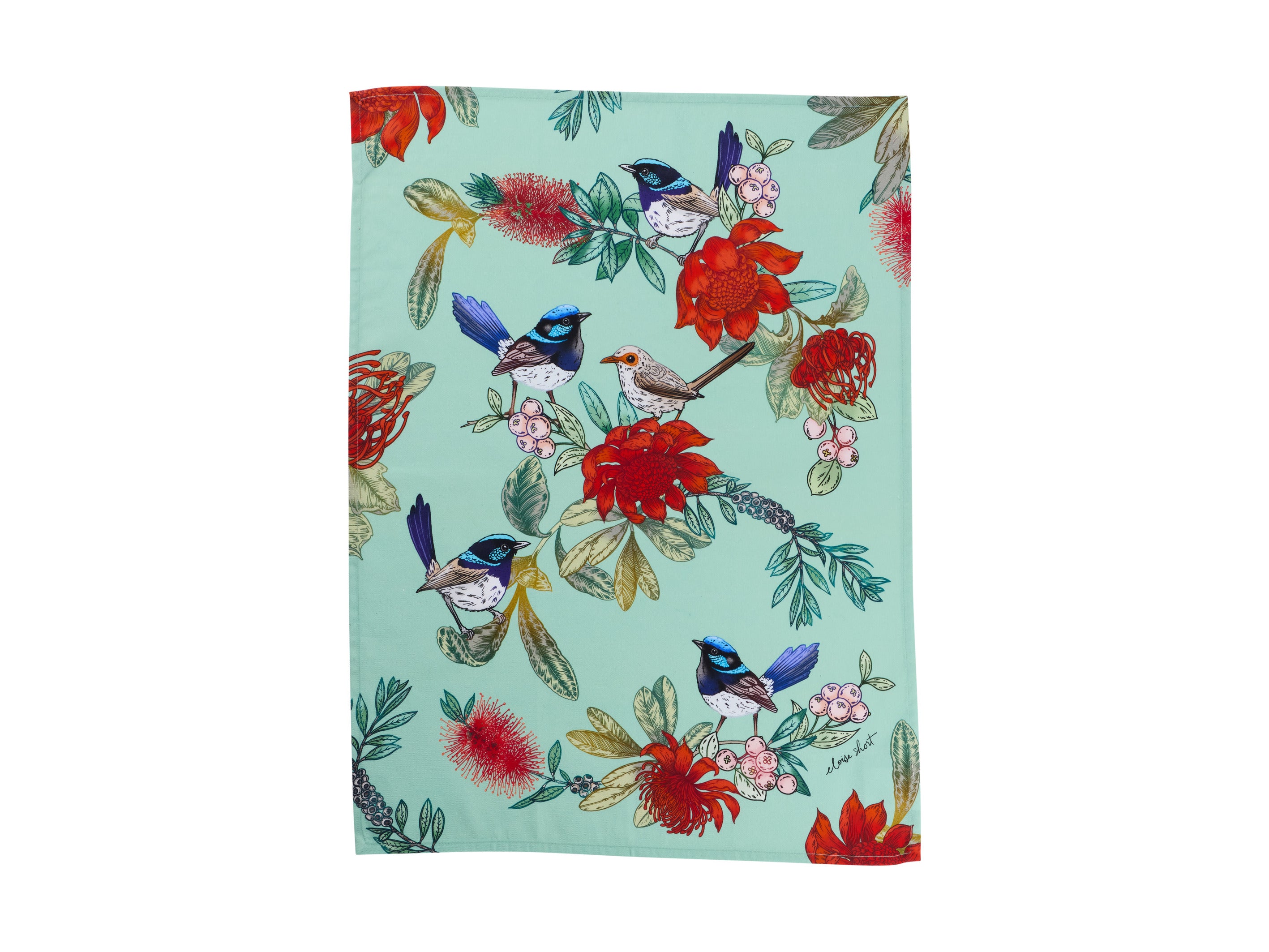 Maxwell & Williams Eloise Short Native Grace Superb Fairy Wren Tea Towel 50x70cm