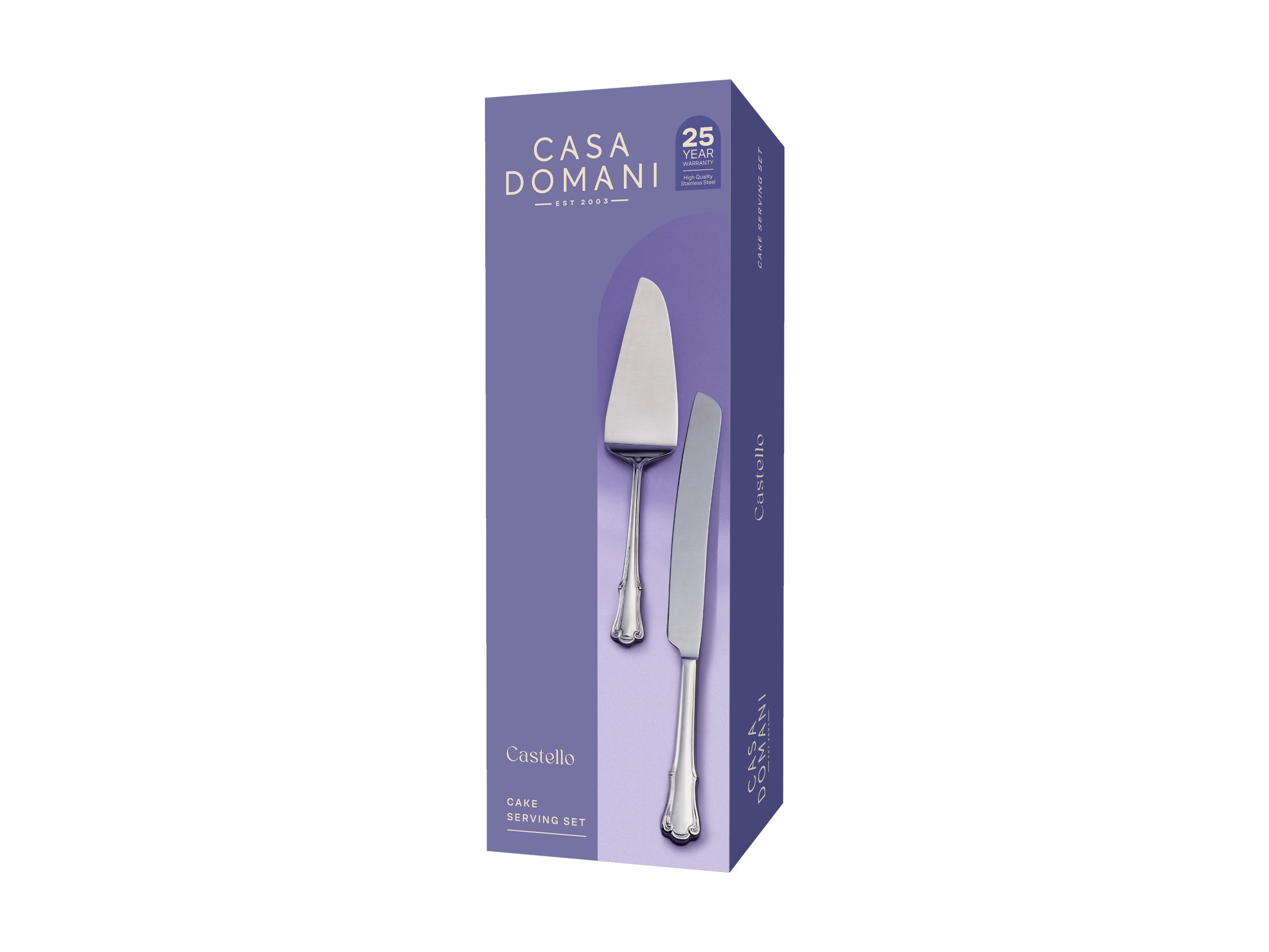 Casa Domani Castello Cake Serving 2pc - Stainless Steel