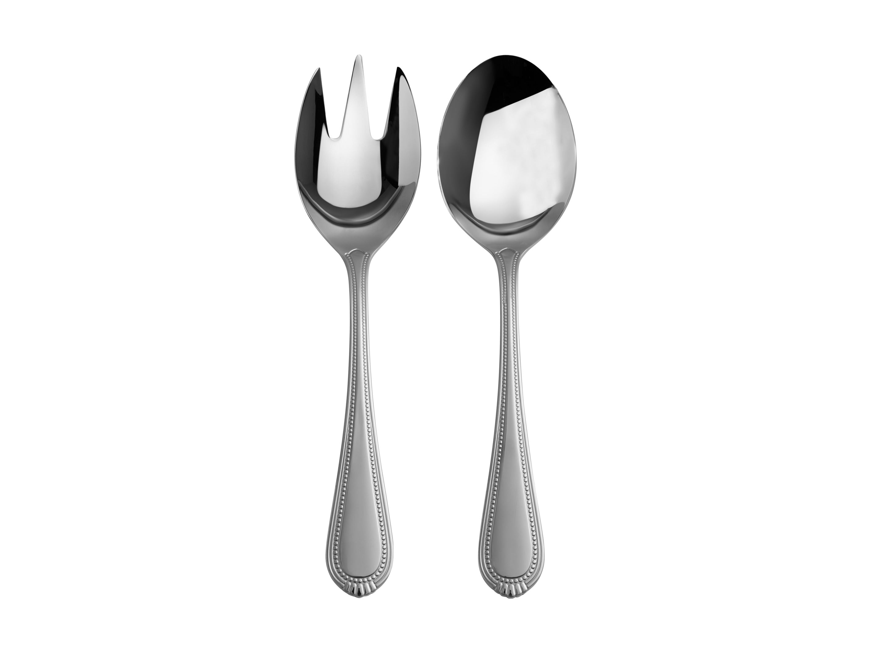 Casa Domani Brocade Salad Serving Set Stainless Steel - 2pc