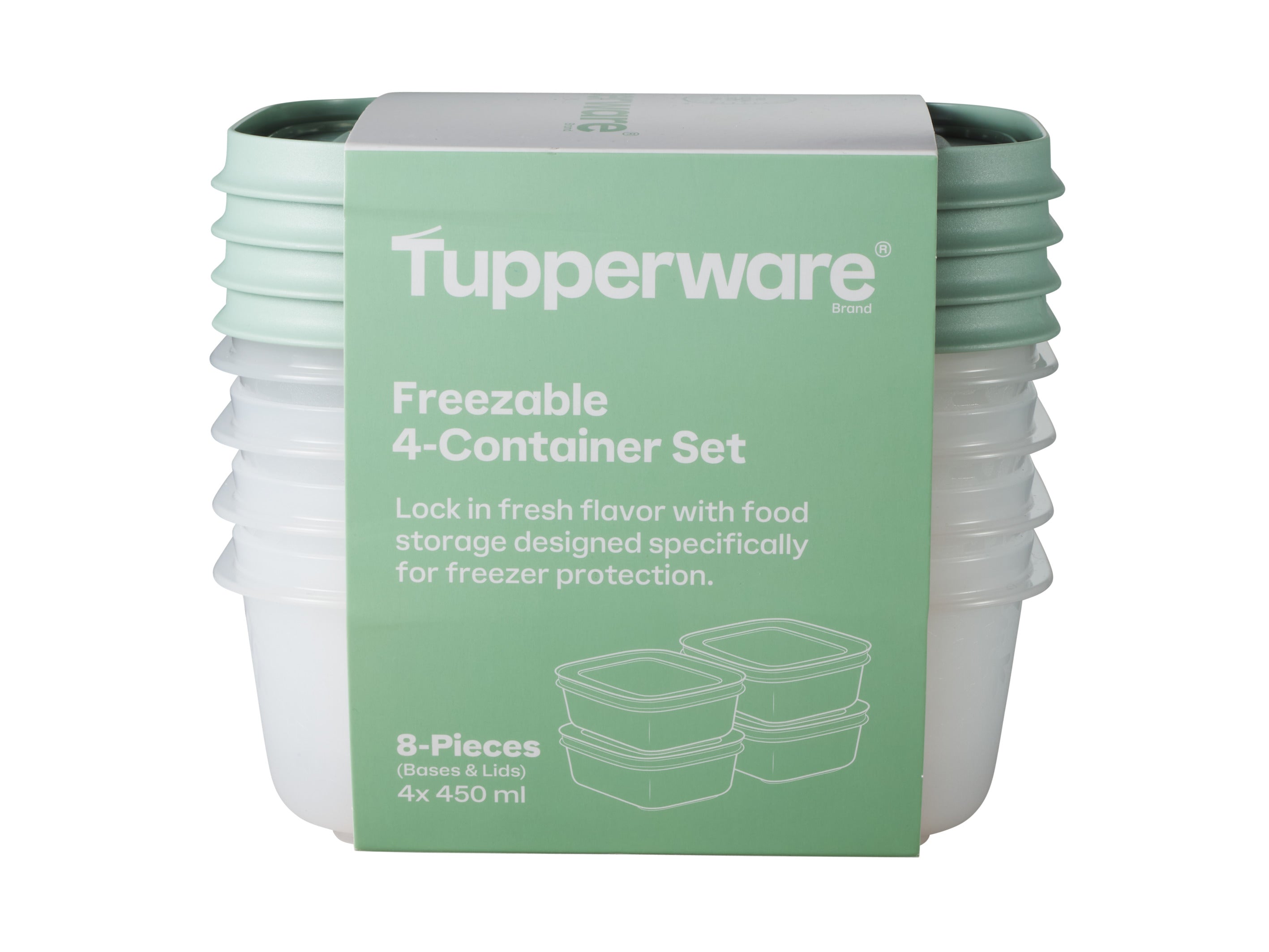 Tupperware Freezable Container Set of 4 - 450ml