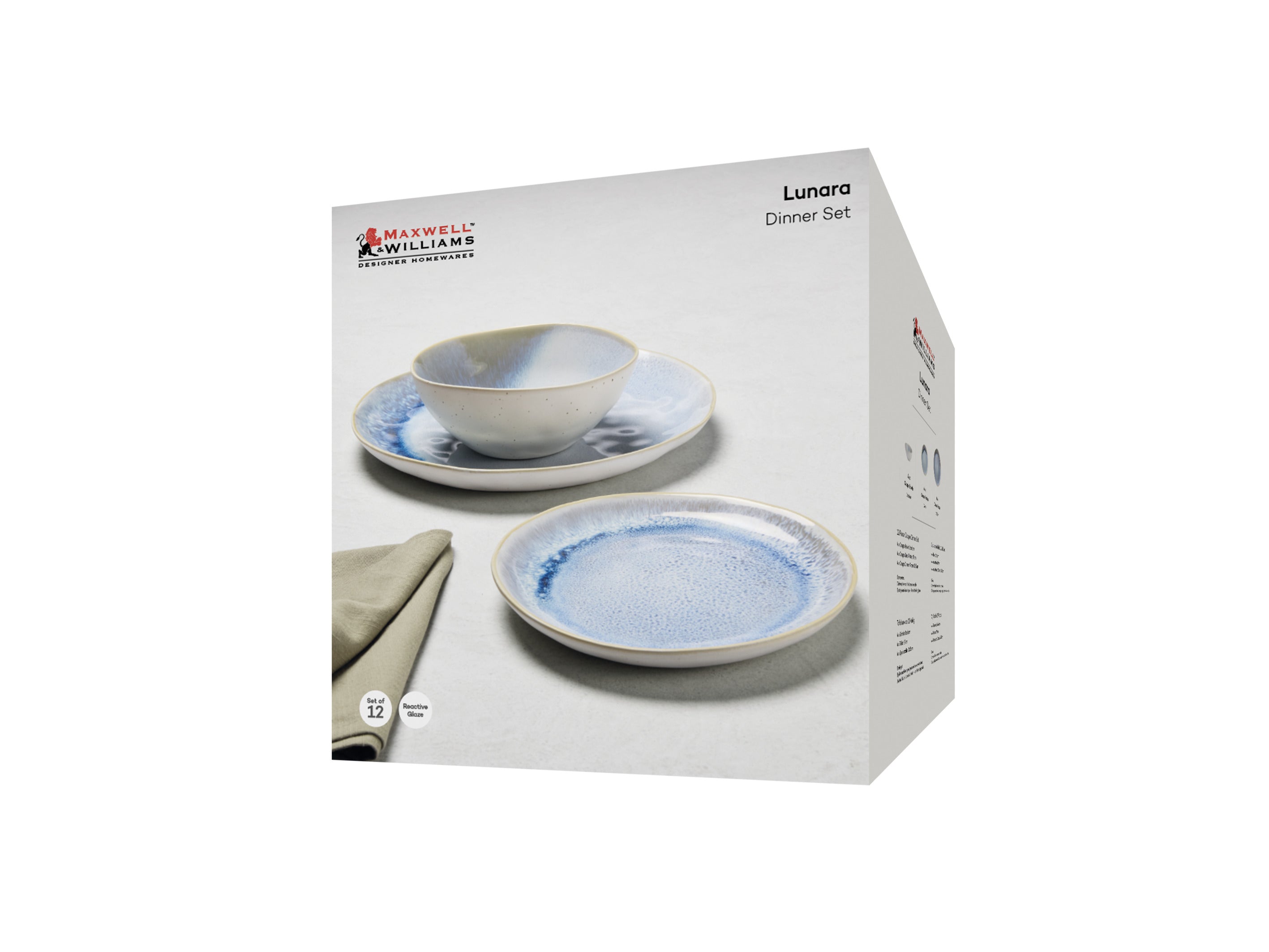 Maxwell & Williams Lunara Coupe Dinner Set 12pc Gift Boxed