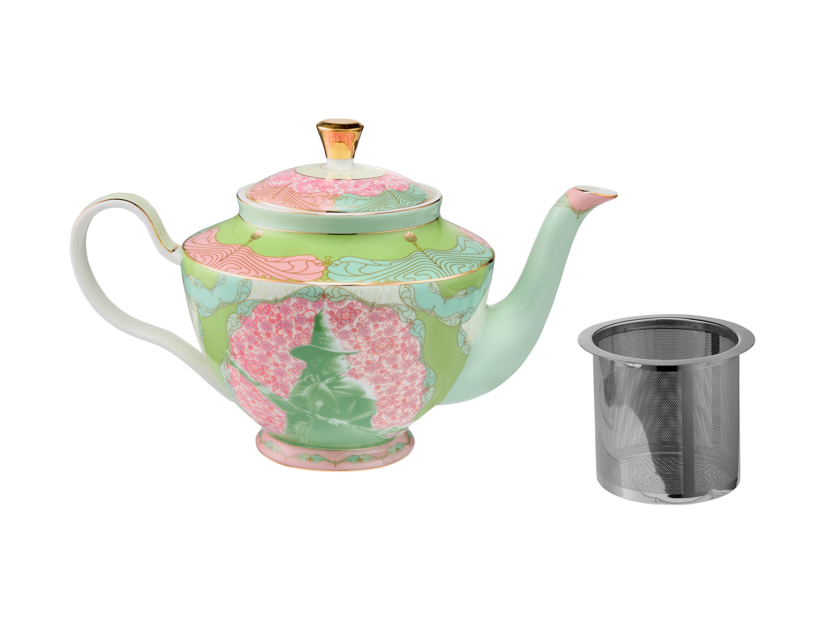 Maxwell & Williams Wicked Pink Goes Good With Green Teapot With Infuser 1L - Elphaba