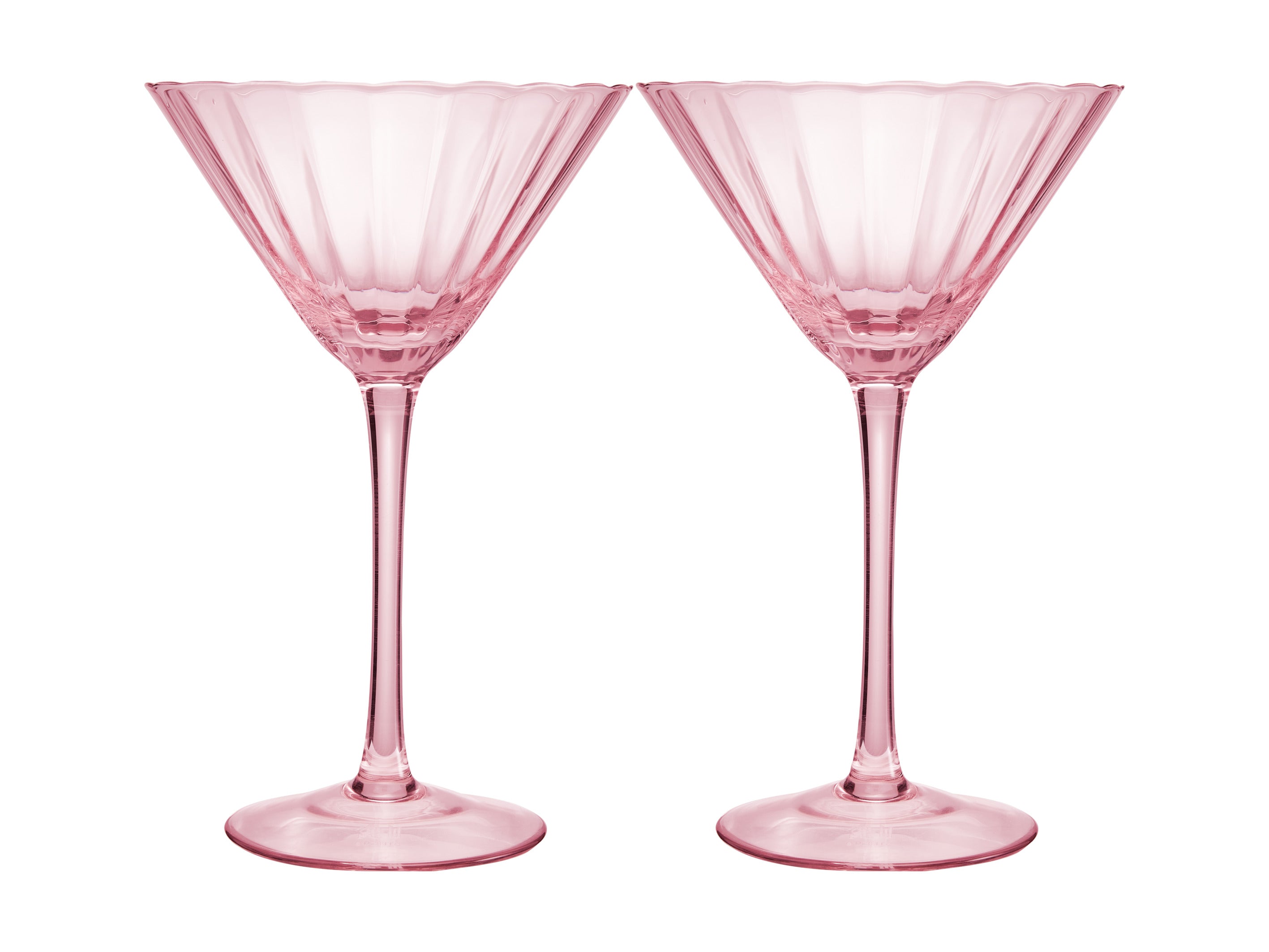 Maxwell & Williams Wicked Pink Goes Good With Green Ribbed Martini Glasses - Glinda Set of 2